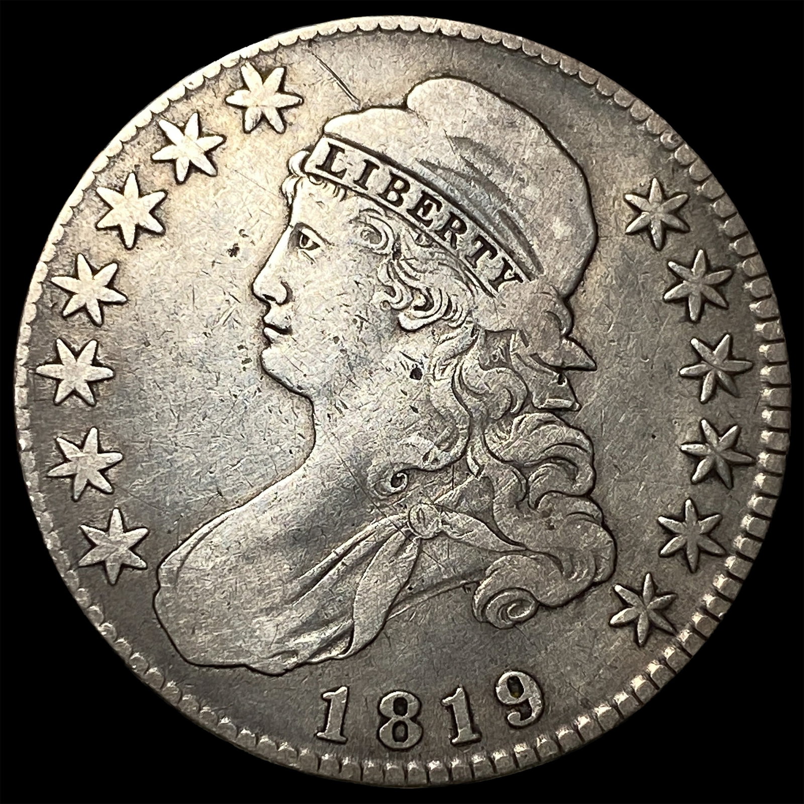 1819 Capped Bust Half Dollar LIGHTLY CIRCULATED (1 of 2)