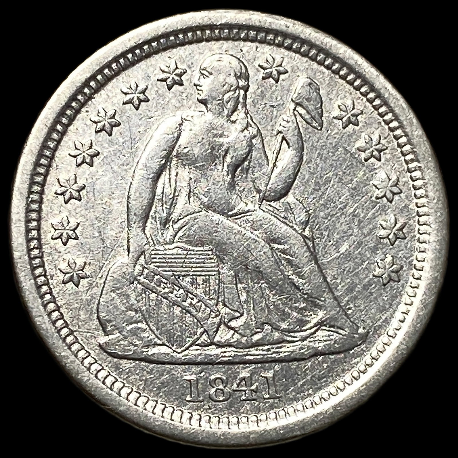1841-O Silver Seated Liberty Dime CLOSELY UNCIRCULATED (1 of 2)