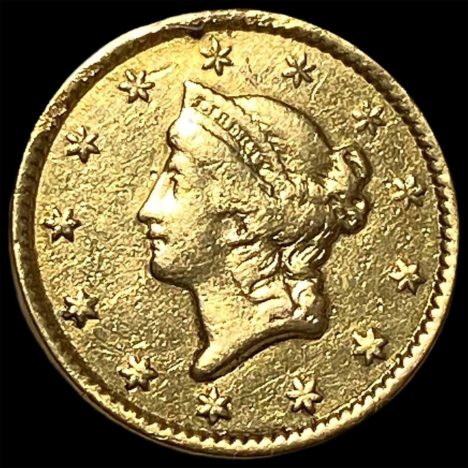 1849 Gold $1 Liberty Head Type 1 CLOSELY UNCIRCULATED (1 of 2)