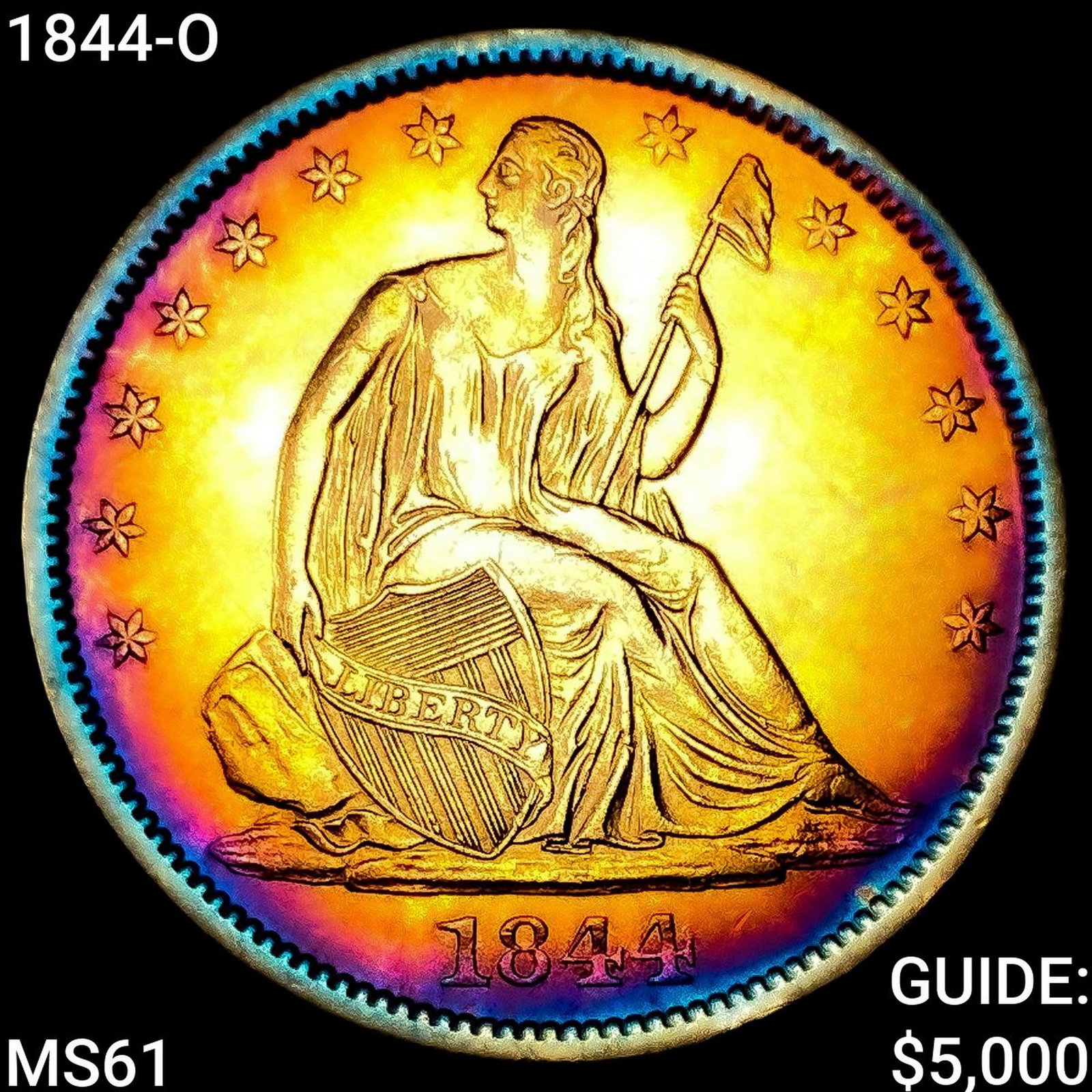 1844-O Seated Liberty Half Dollar UNCIRCULATED (1 of 2)