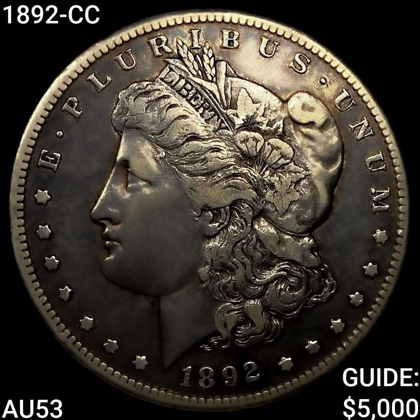 1892-CC Morgan Silver Dollar CLOSELY UNCIRCULATED: 1892-CC Morgan Silver Dollar CLOSELY UNCIRCULATED