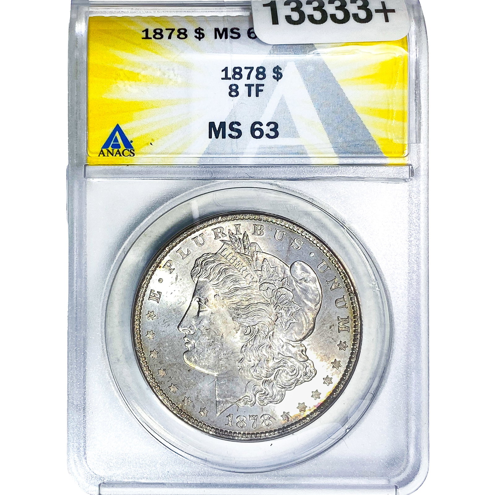 1878 Morgan Silver Dollar ANACS MS63: 1878 Morgan Silver Dollar ANACS MS63