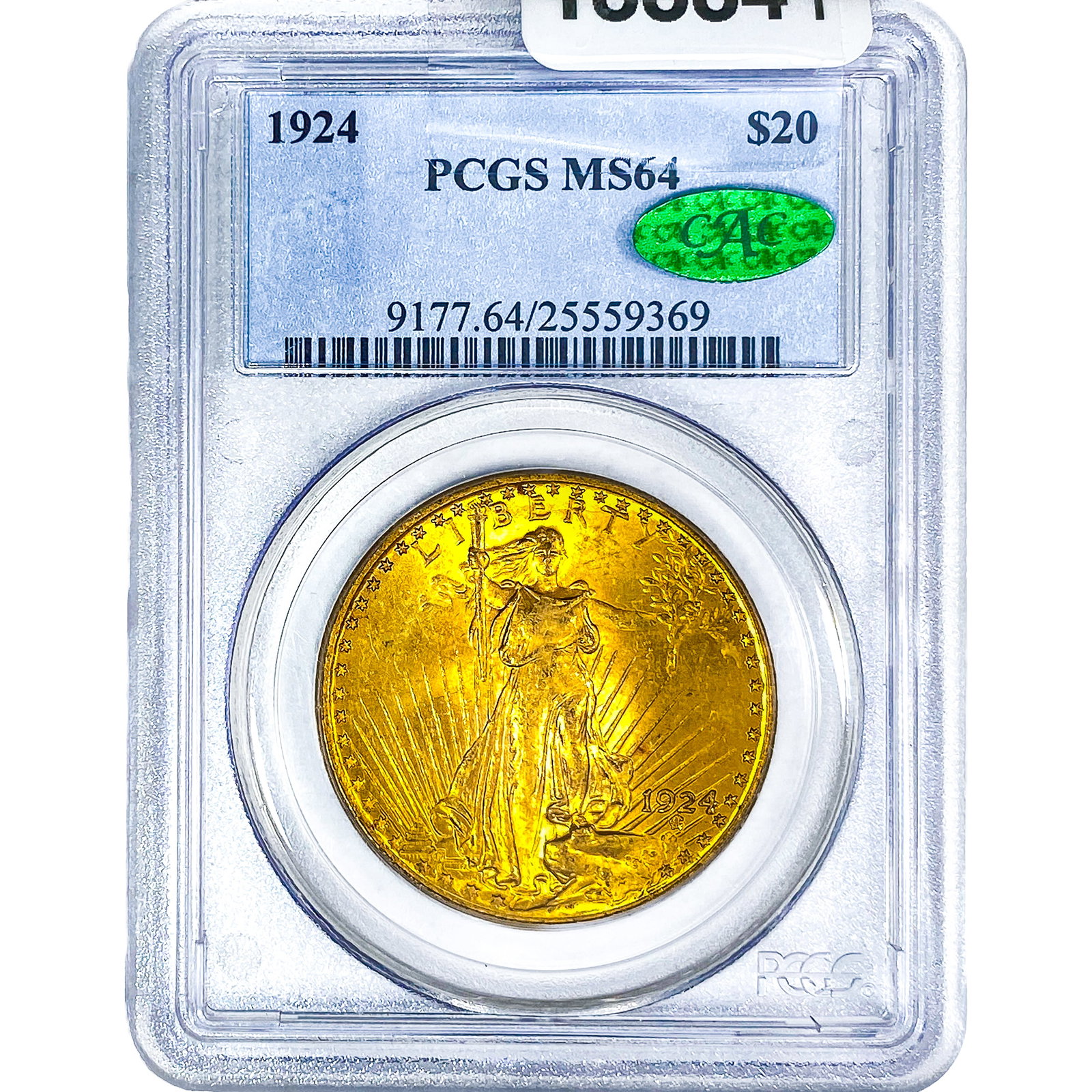 1924 CAC $20 Gold Double Eagle PCGS MS64: 1924 CAC $20 Gold Double Eagle PCGS MS64