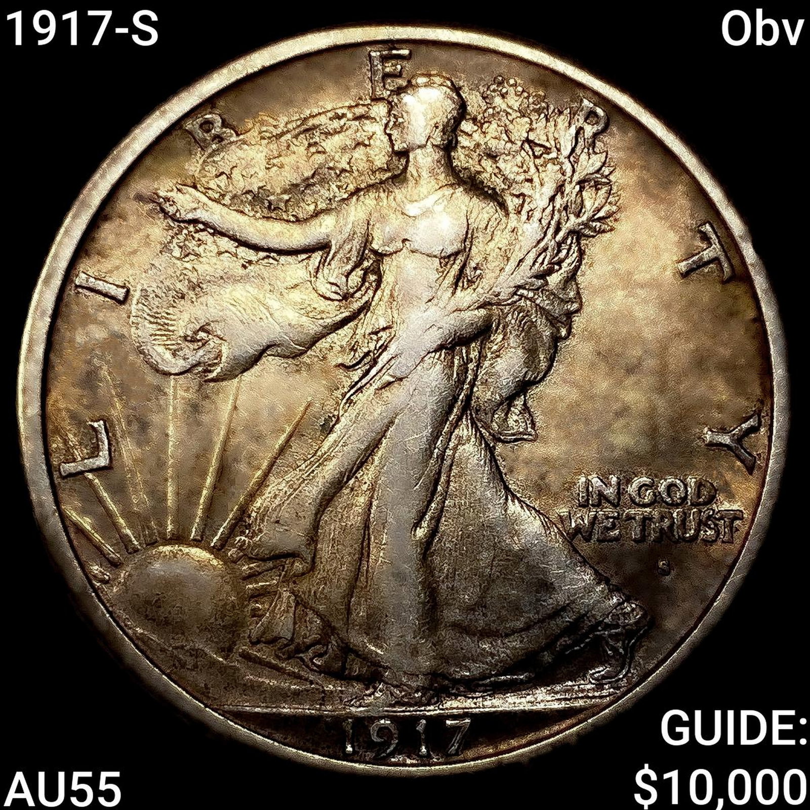 1917-S Obv Walking Liberty Half Dollar HIGH GRADE: 1917-S Obv Walking Liberty Half Dollar HIGH GRADE