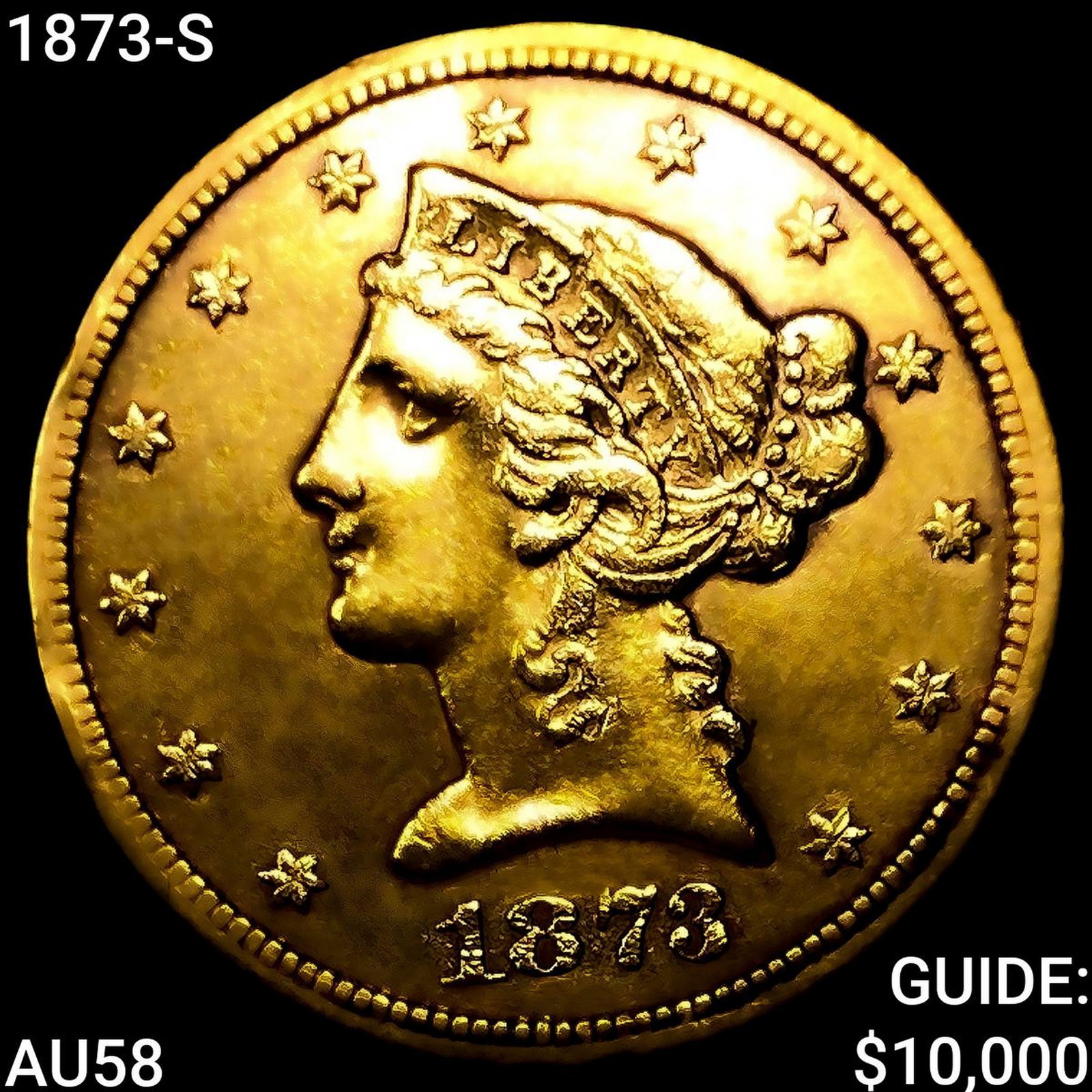 1873-S $5 Gold Half Eagle CHOICE AU (1 of 2)