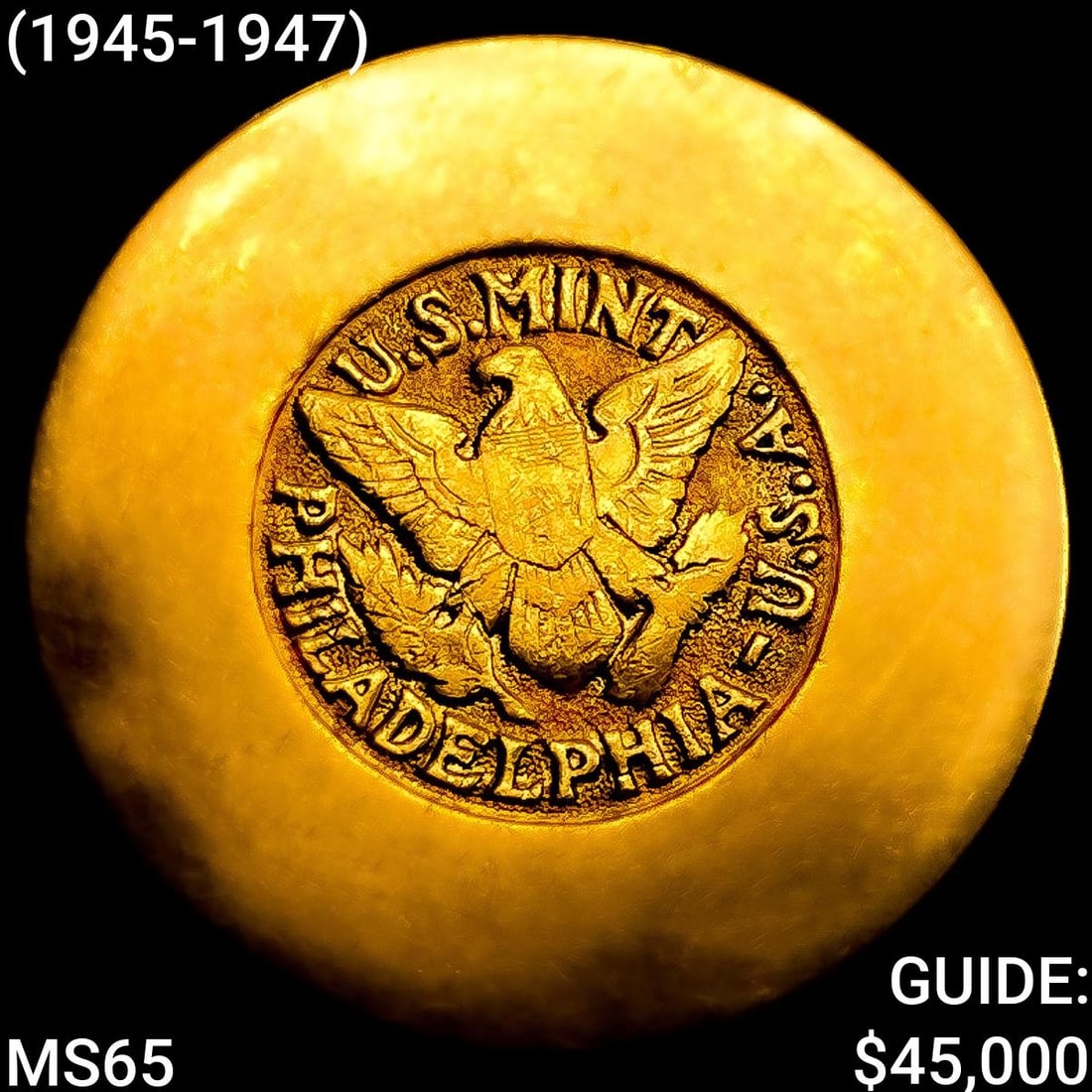 (1945-1947) US ARAMCO Saudi 4 Pound Gold 0.9416oz GEM BU (1 of 2)