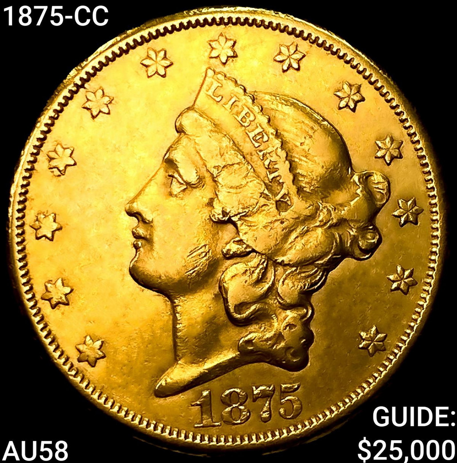1875-CC $20 Gold Double Eagle CHOICE AU: 1875-CC $20 Gold Double Eagle CHOICE AU