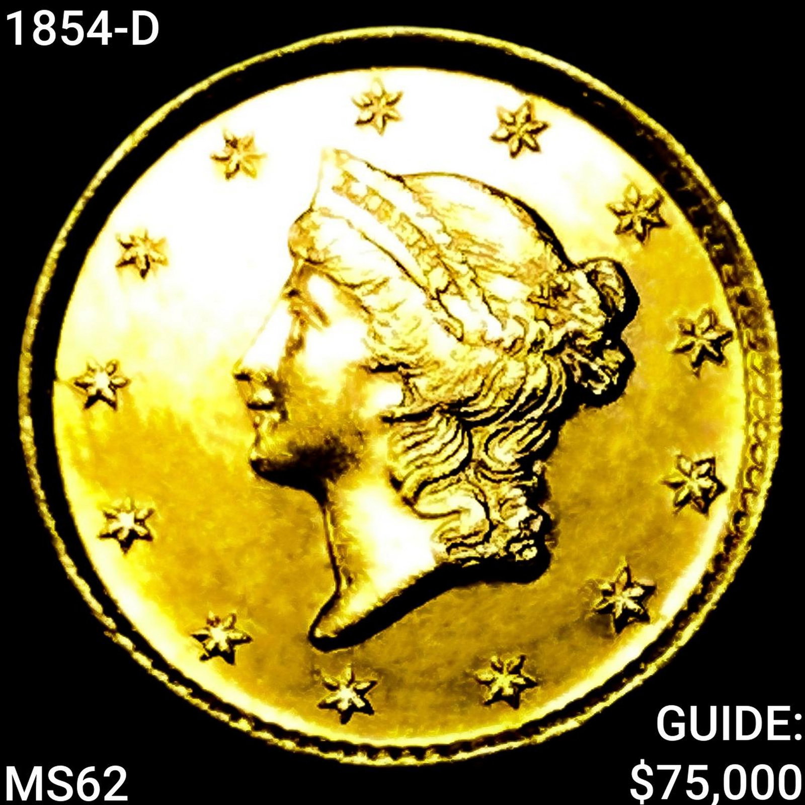1854-D Rare Gold Dollar UNCIRCULATED (1 of 2)
