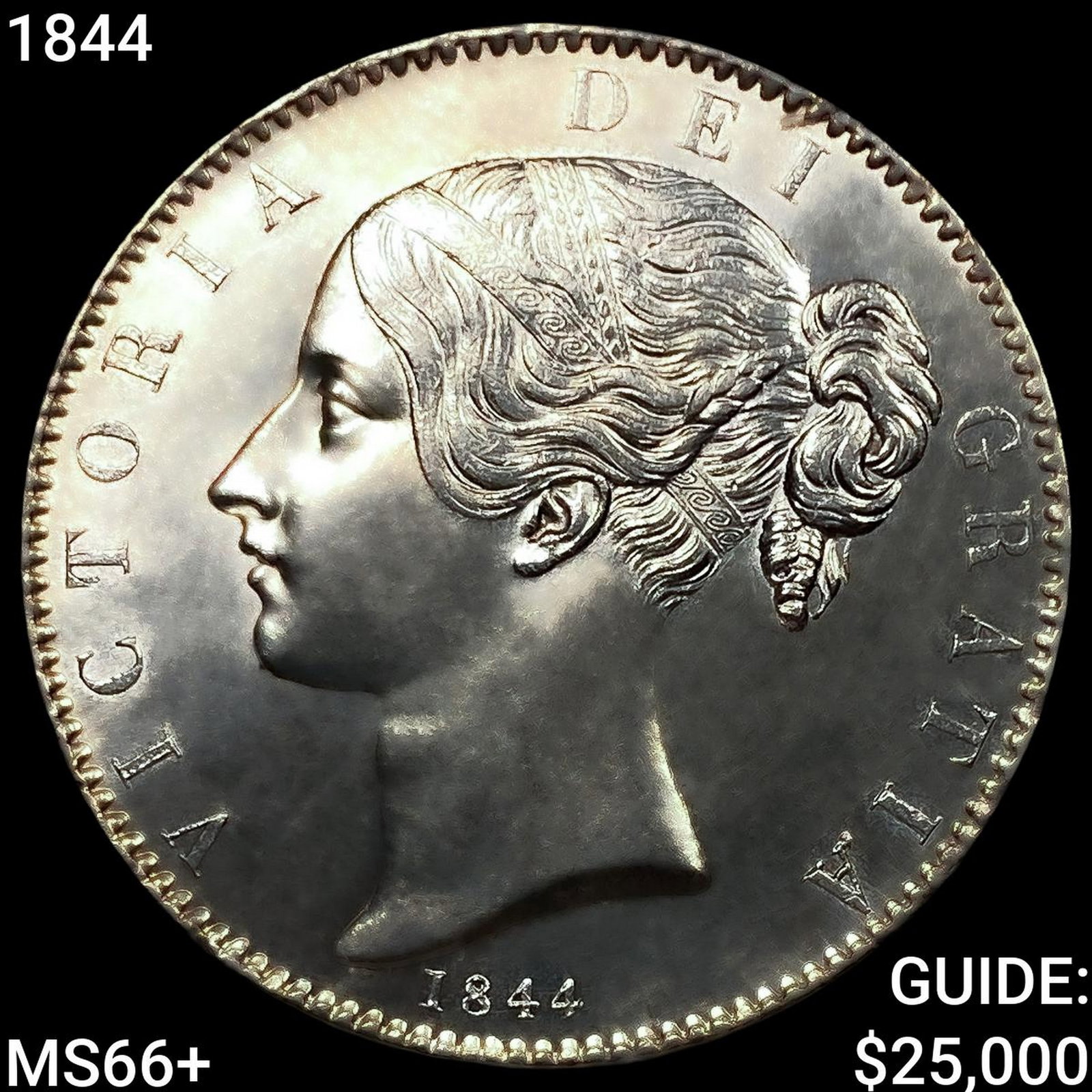 1844 Great Britain Crown GEM BU + (1 of 2)
