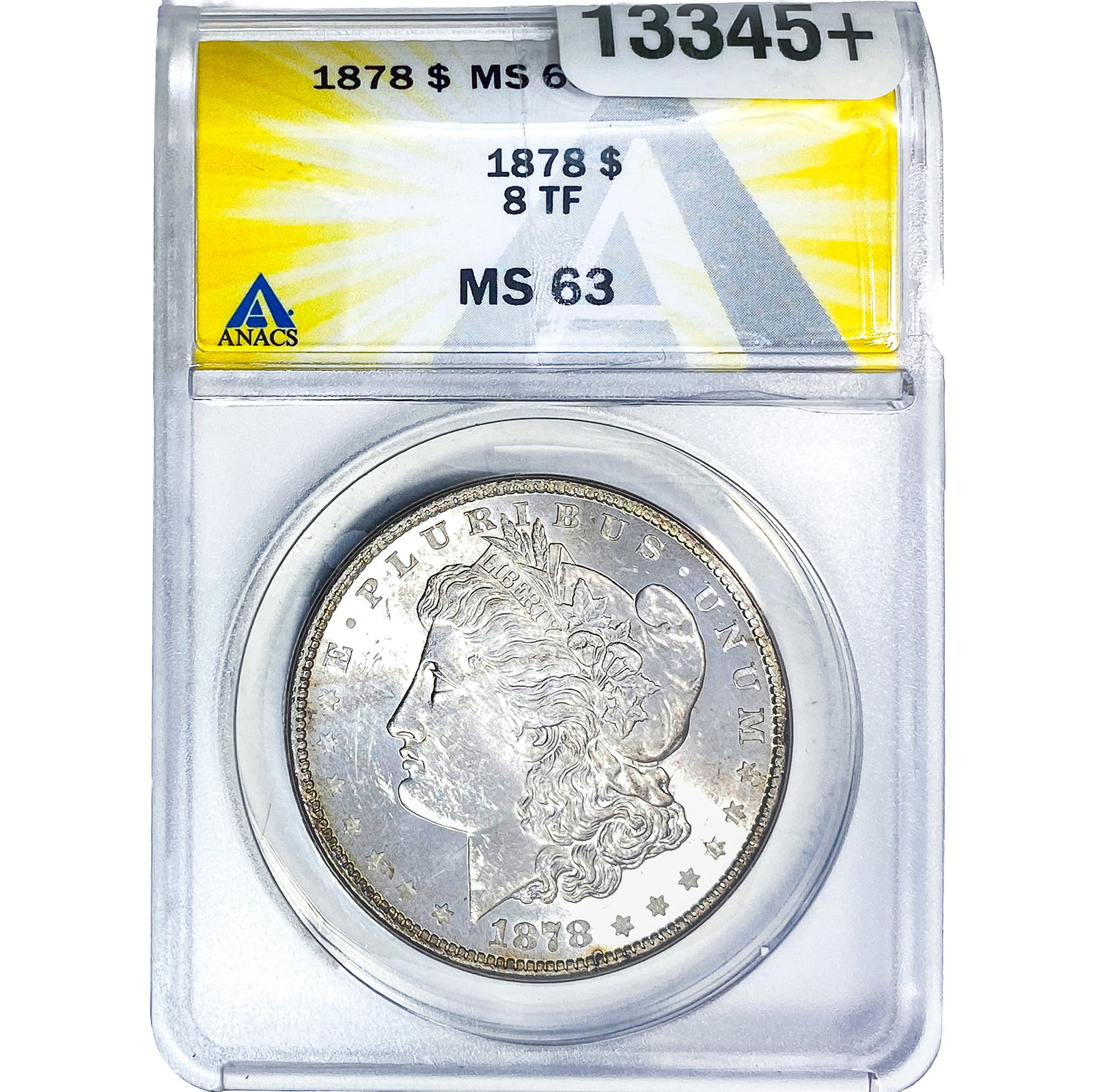 1878 8TF Morgan Silver Dollar ANACS MS63: 1878 8TF Morgan Silver Dollar ANACS MS63