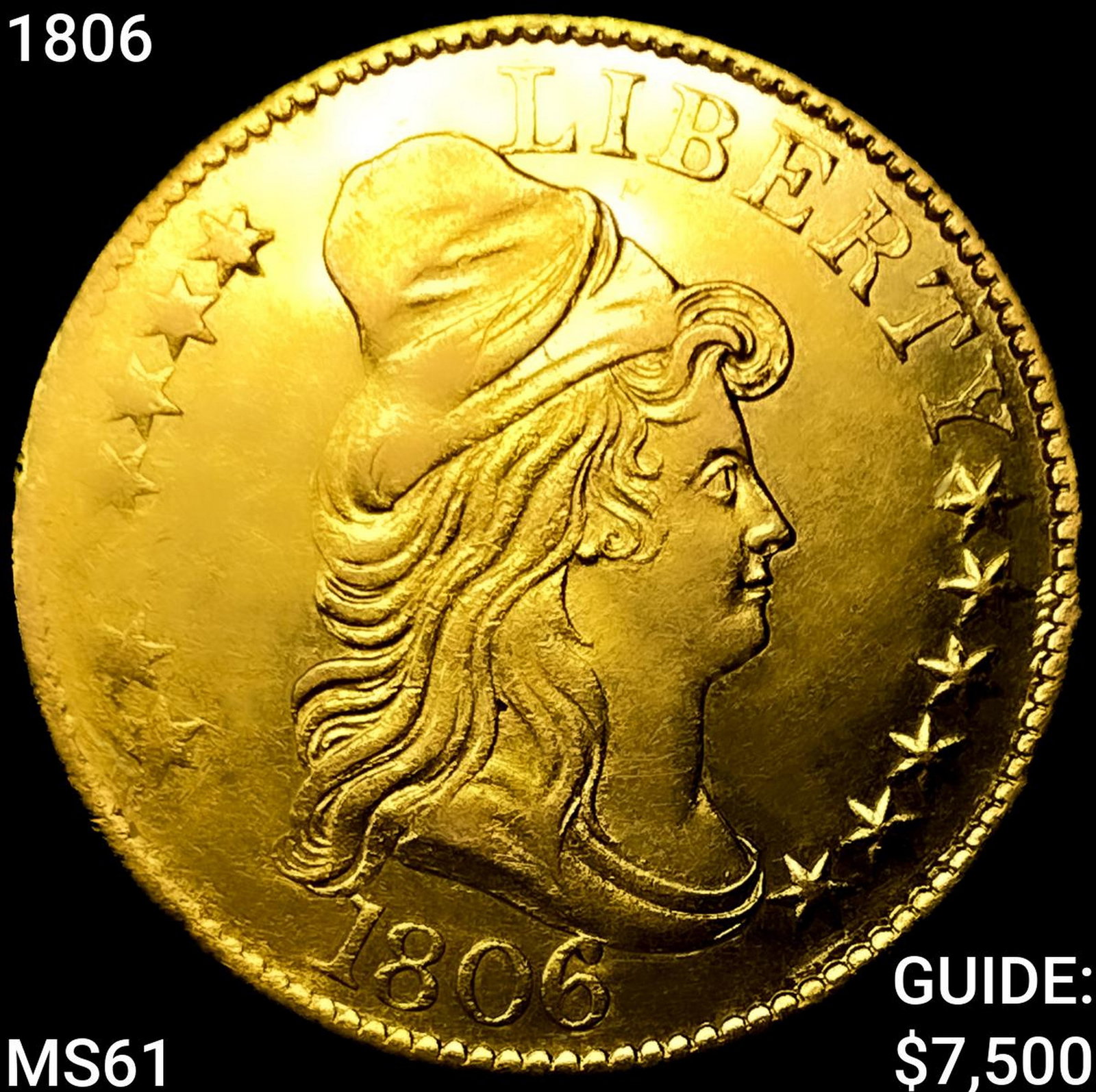 1806 $5 Gold Half Eagle UNCIRCULATED: 1806 $5 Gold Half Eagle UNCIRCULATED