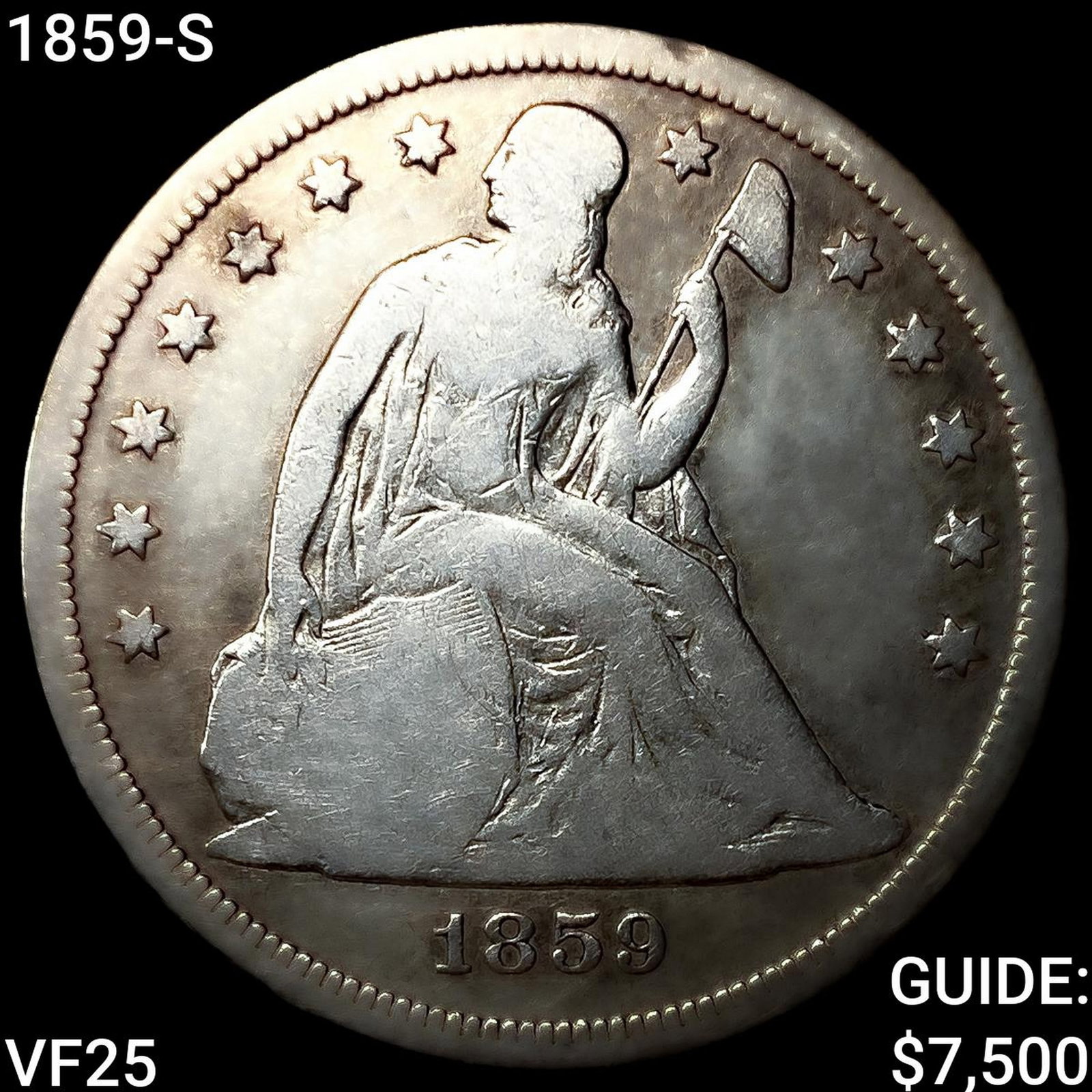 1859-S Seated Liberty Dollar LIGHTLY CIRCULATED (1 of 2)