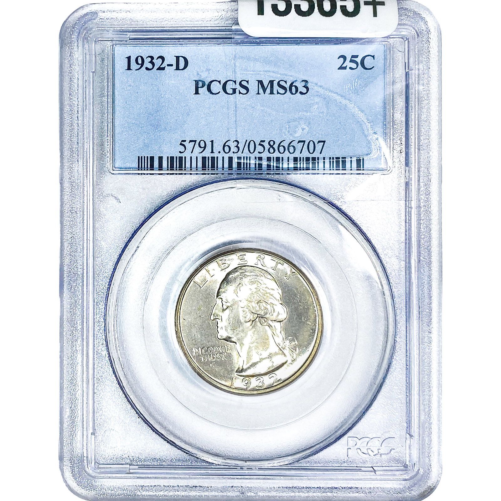 1932-D Washington Silver Quarter PCGS MS63: 1932-D Washington Silver Quarter PCGS MS63