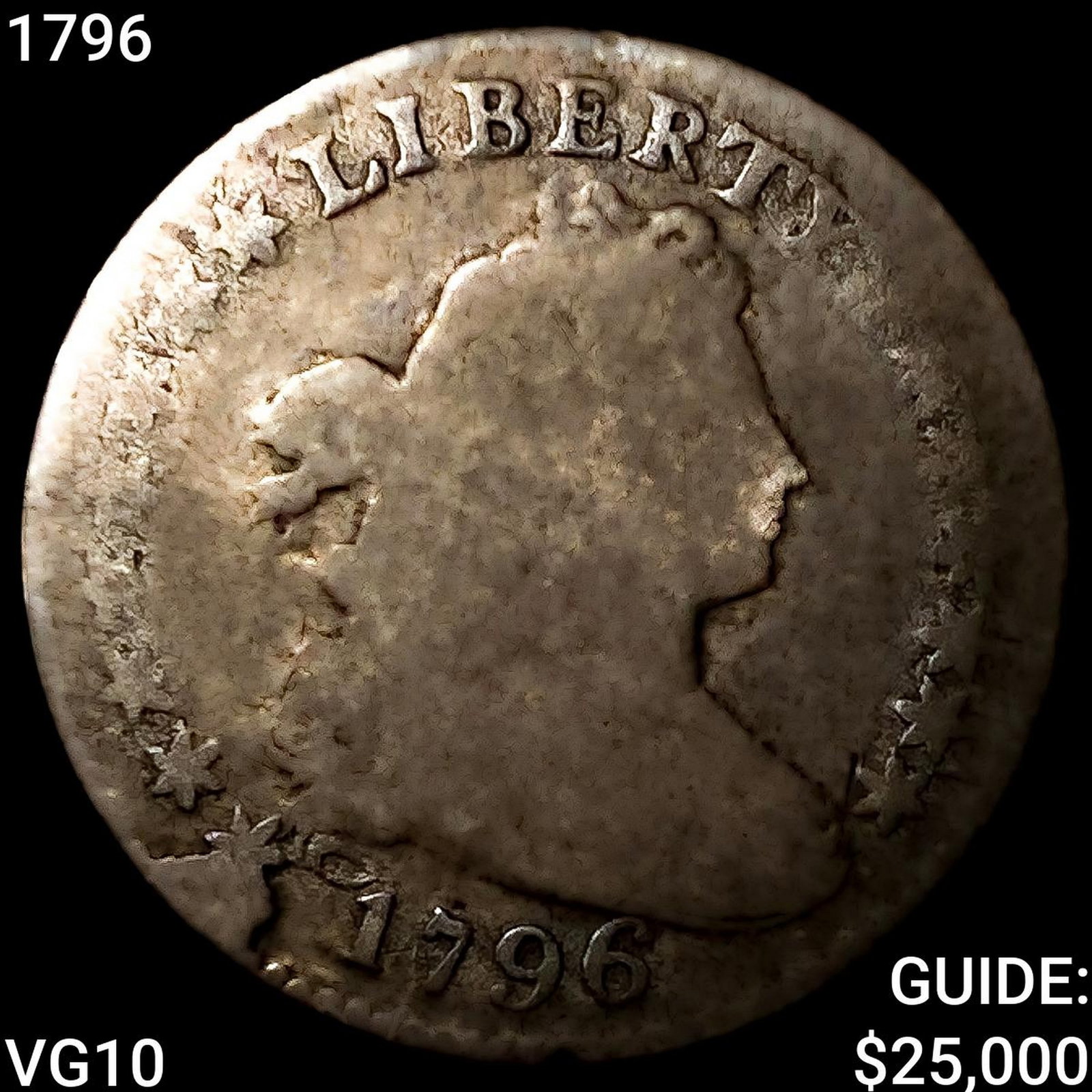 1796 Draped Bust Dime NICELY CIRCULATED: 1796 Draped Bust Dime NICELY CIRCULATED