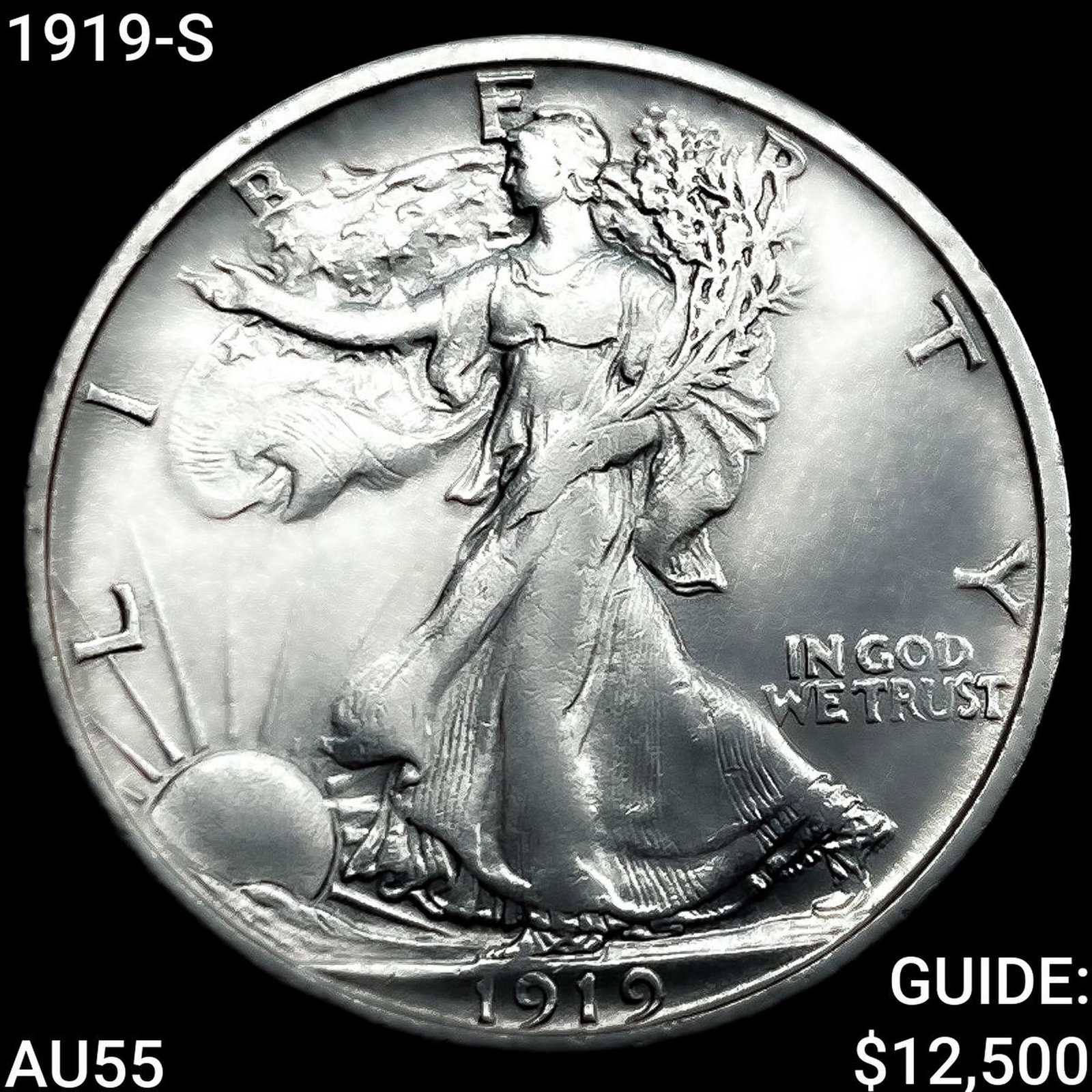 1919-S Walking Liberty Half Dollar HIGH GRADE: 1919-S Walking Liberty Half Dollar HIGH GRADE