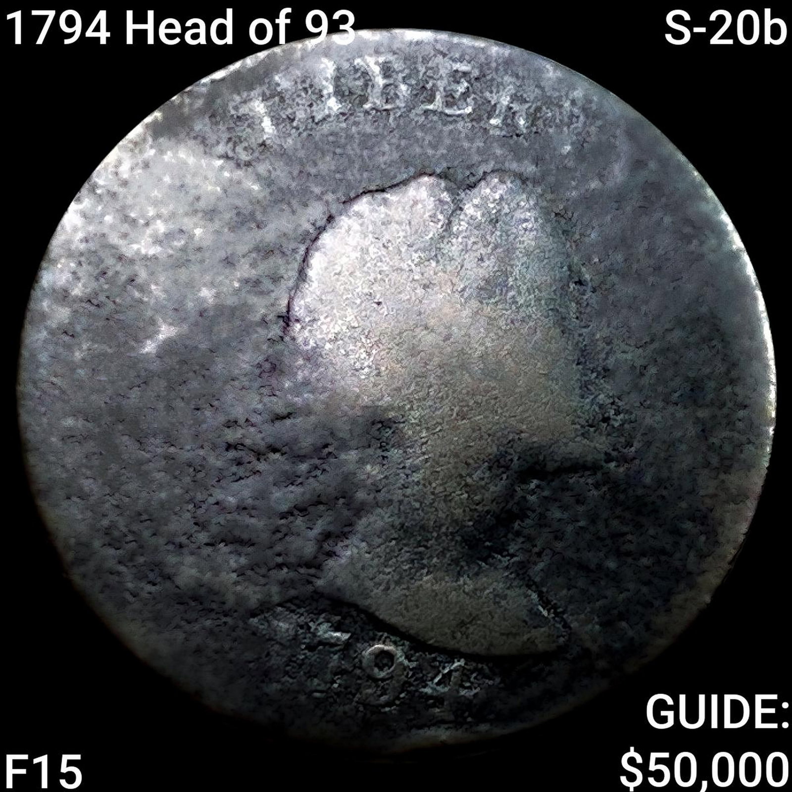 1794 Head of 93 S-20b Liberty Cap Large Cent NICELY CIRCULATED: 1794 Head of 93 S-20b Liberty Cap Large Cent NICELY CIRCULATED