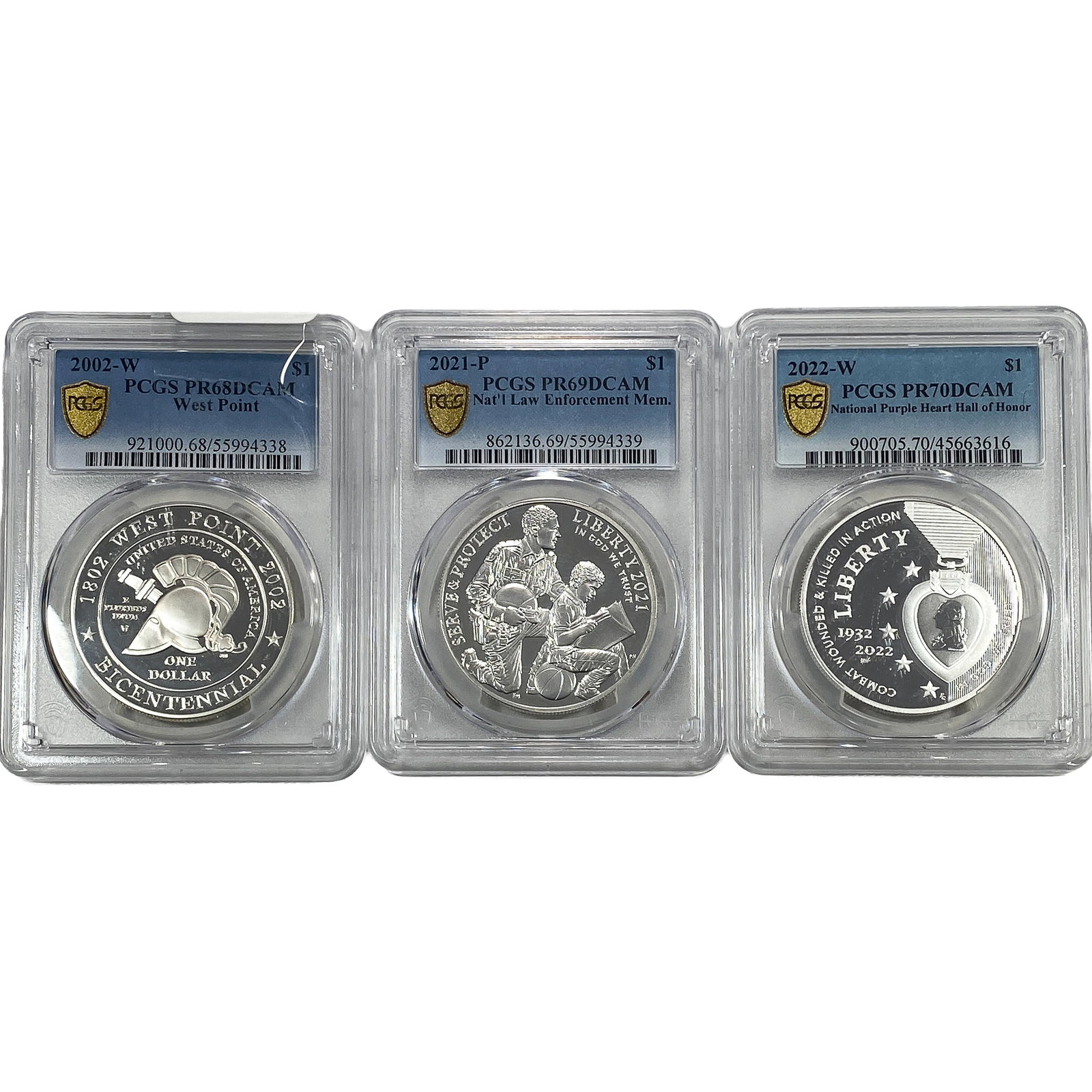 [3] 2002-2022 U.S. Commemorative Silver Dollar Lot PCGS PR68-69 DCAM: [3] 2002-2022 U.S. Commemorative Silver Dollar Lot PCGS PR68-69 DCAM