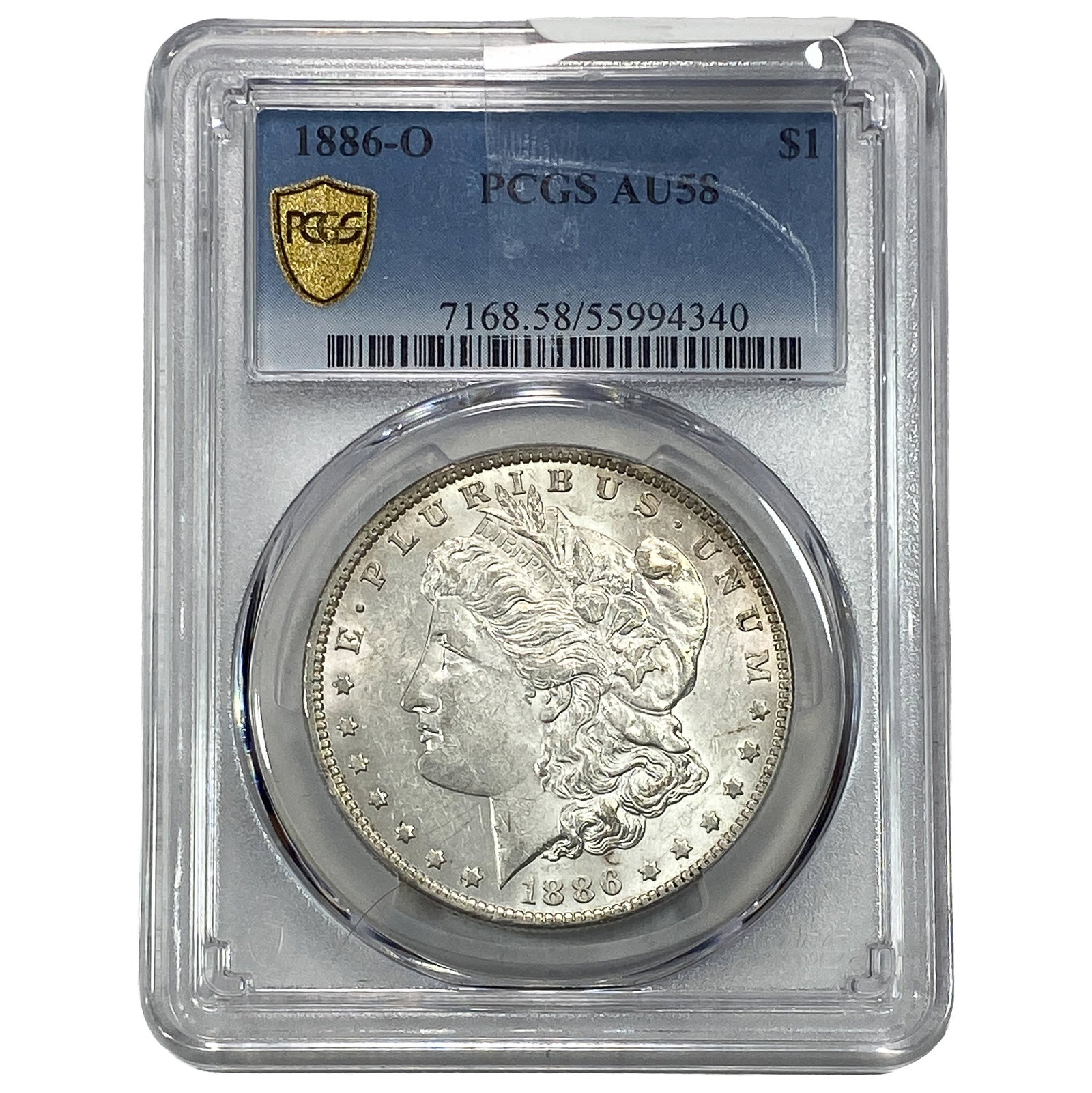 1886-O Morgan Silver Dollar PCGS AU58: 1886-O Morgan Silver Dollar PCGS AU58