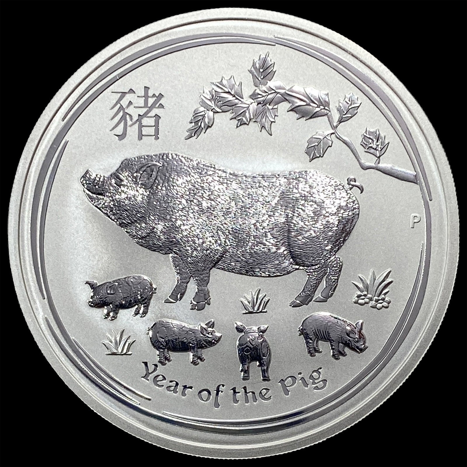 2019 Australia 5oz Silver $8-Year of the Pig (1 of 2)