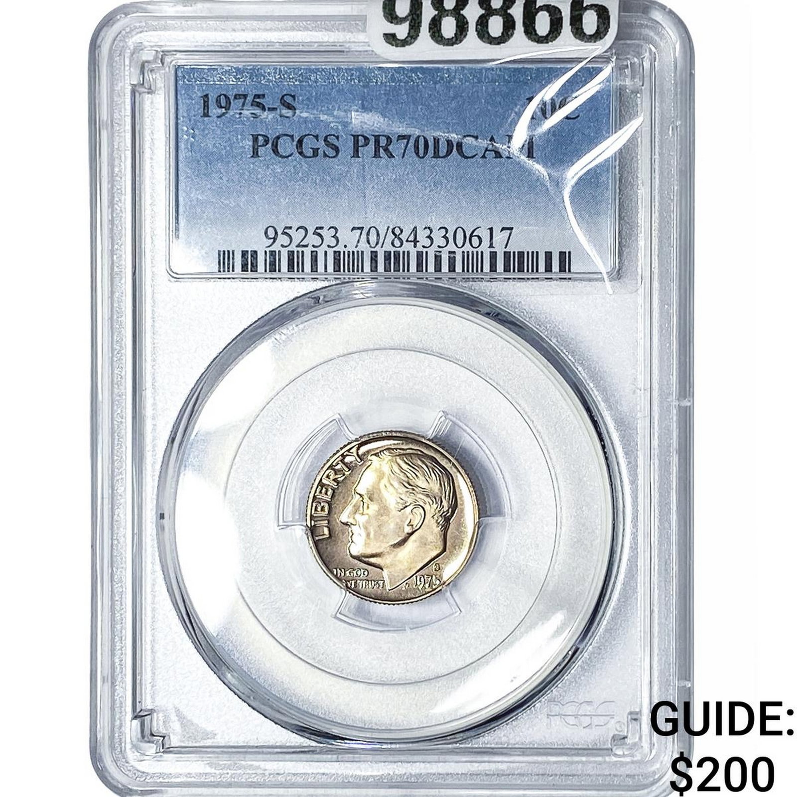 1975-S Roosevelt Dime PCGS PR70 DCAM: 1975-S Roosevelt Dime PCGS PR70 DCAM