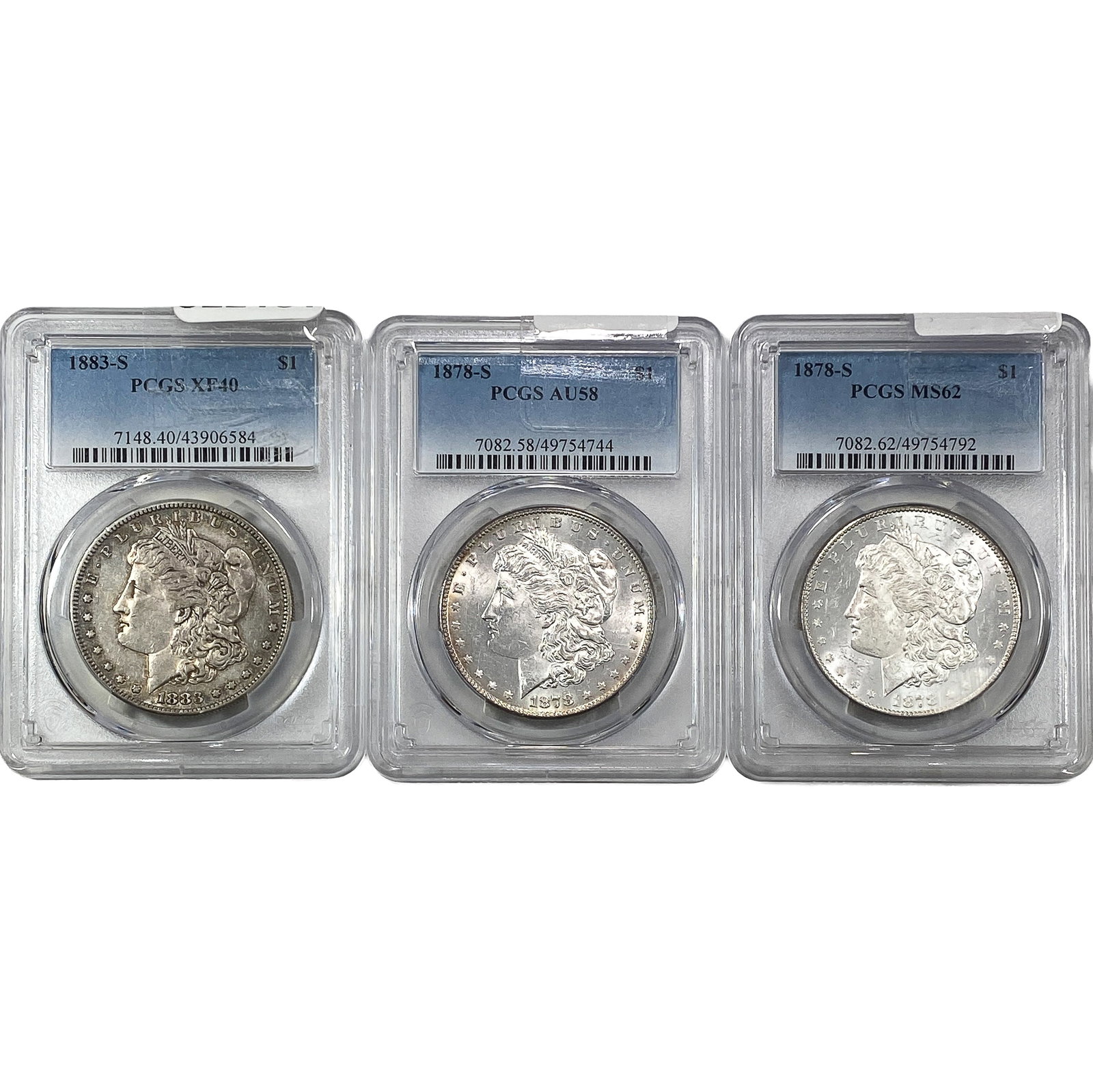[3] 1878-1883 Morgan Silver Dollar PCGS: [3] 1878-1883 Morgan Silver Dollar PCGS
