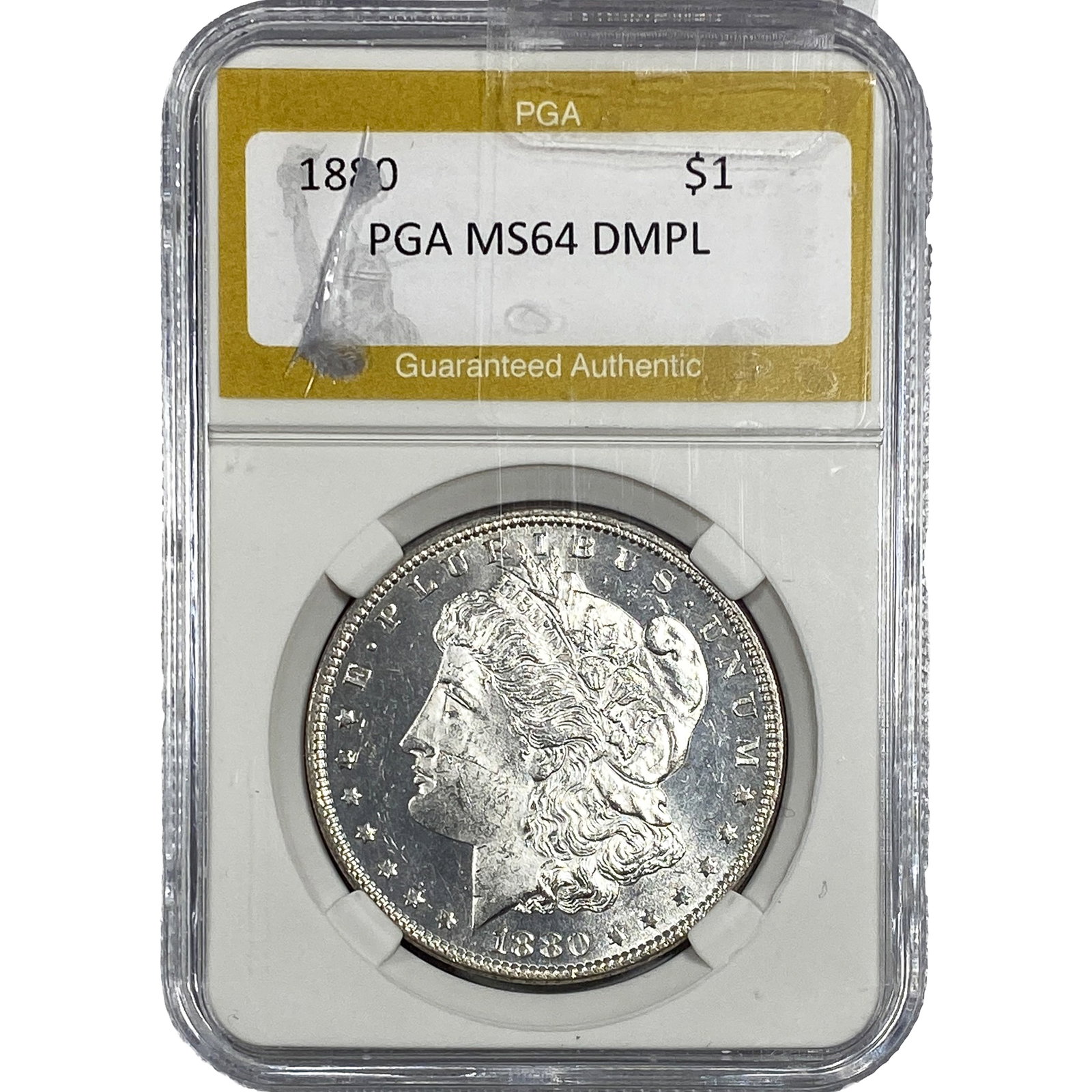 1880 Morgan Silver Dollar PGA MS64 DMPL: 1880 Morgan Silver Dollar PGA MS64 DMPL