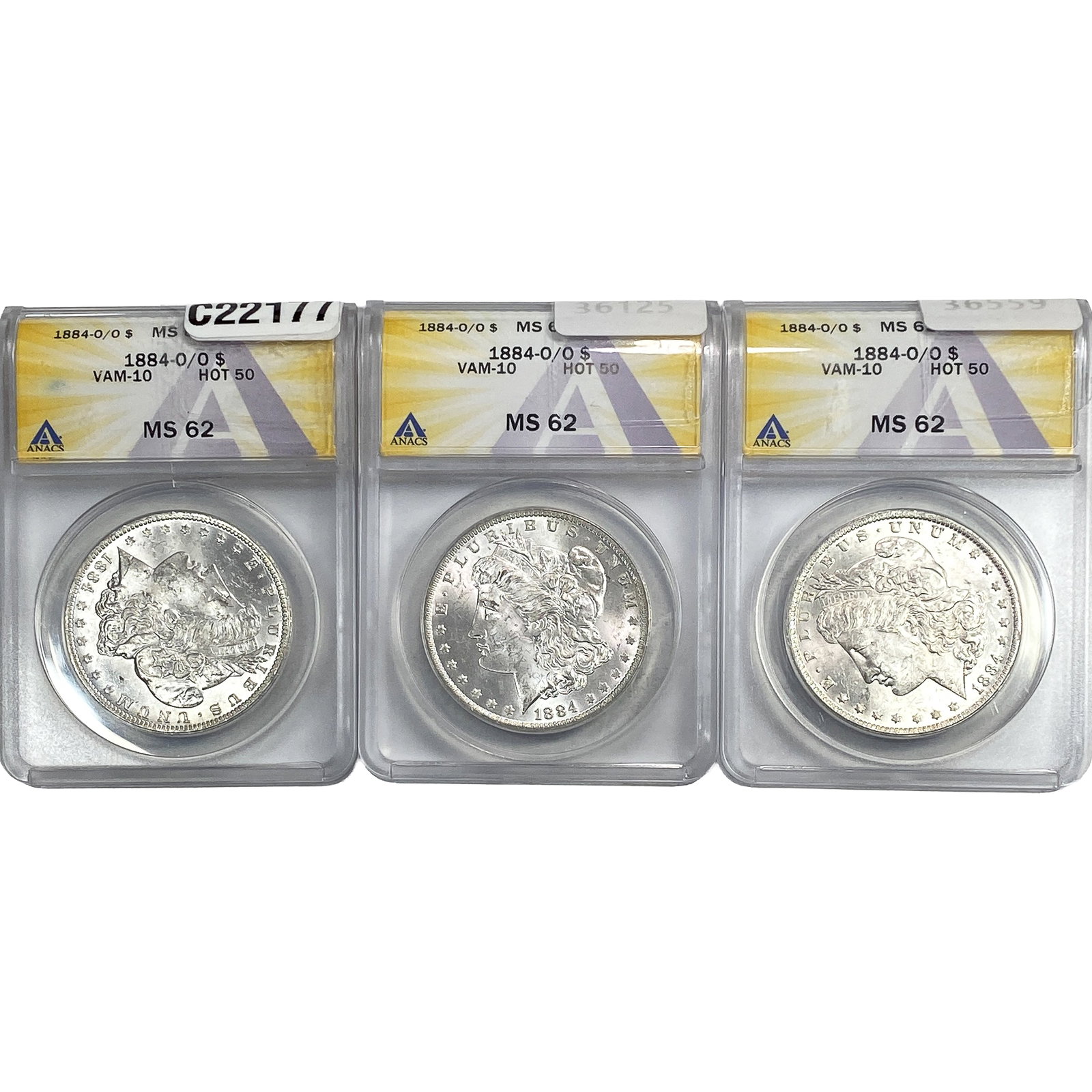 1884-O/O Morgan Silver Dollar ANACS MS62 VAM 10: 1884-O/O Morgan Silver Dollar ANACS MS62 VAM 10