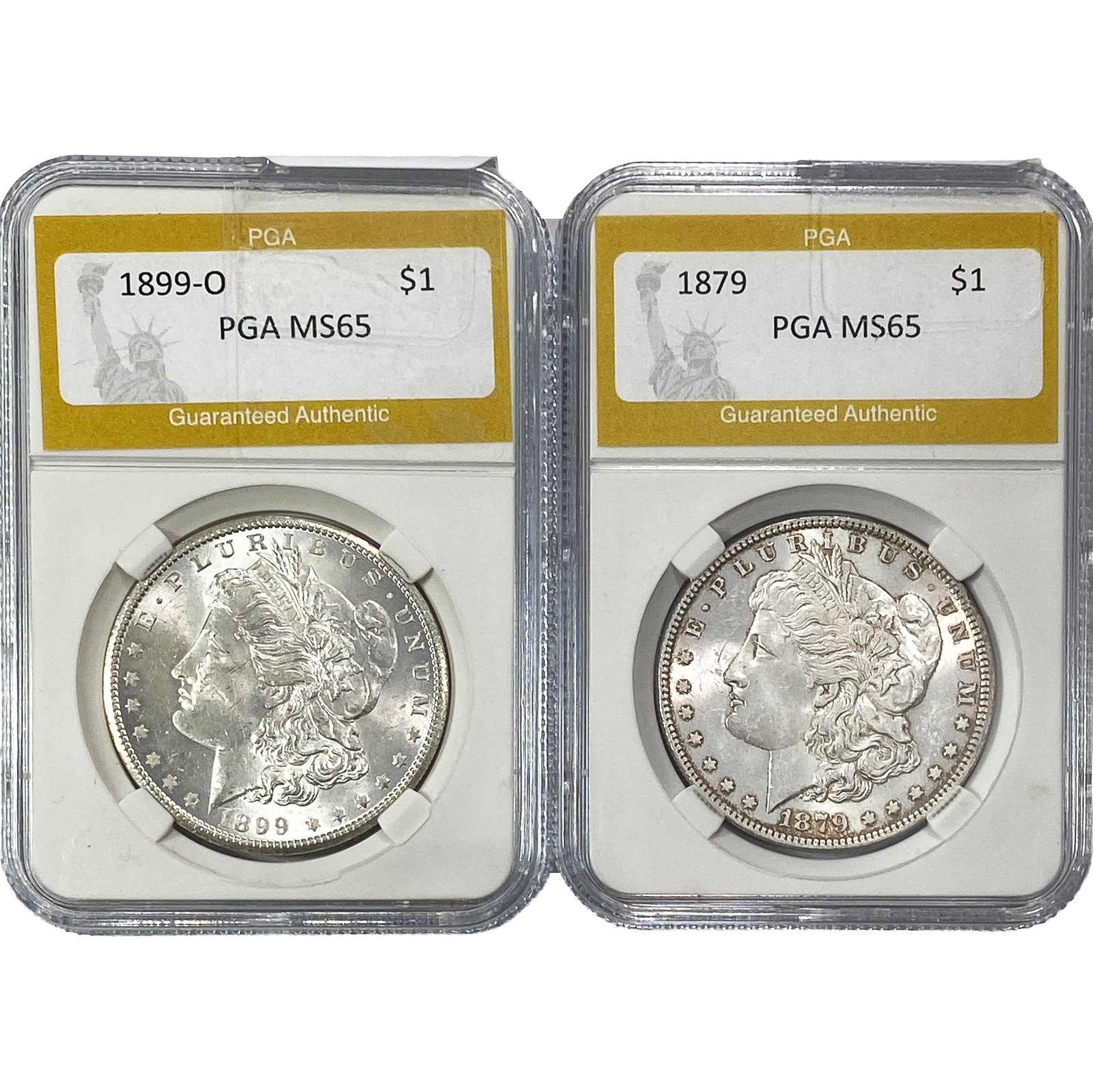 [2] 1879-1899 Morgan Silver Dollar PGA MS65 (1 of 2)