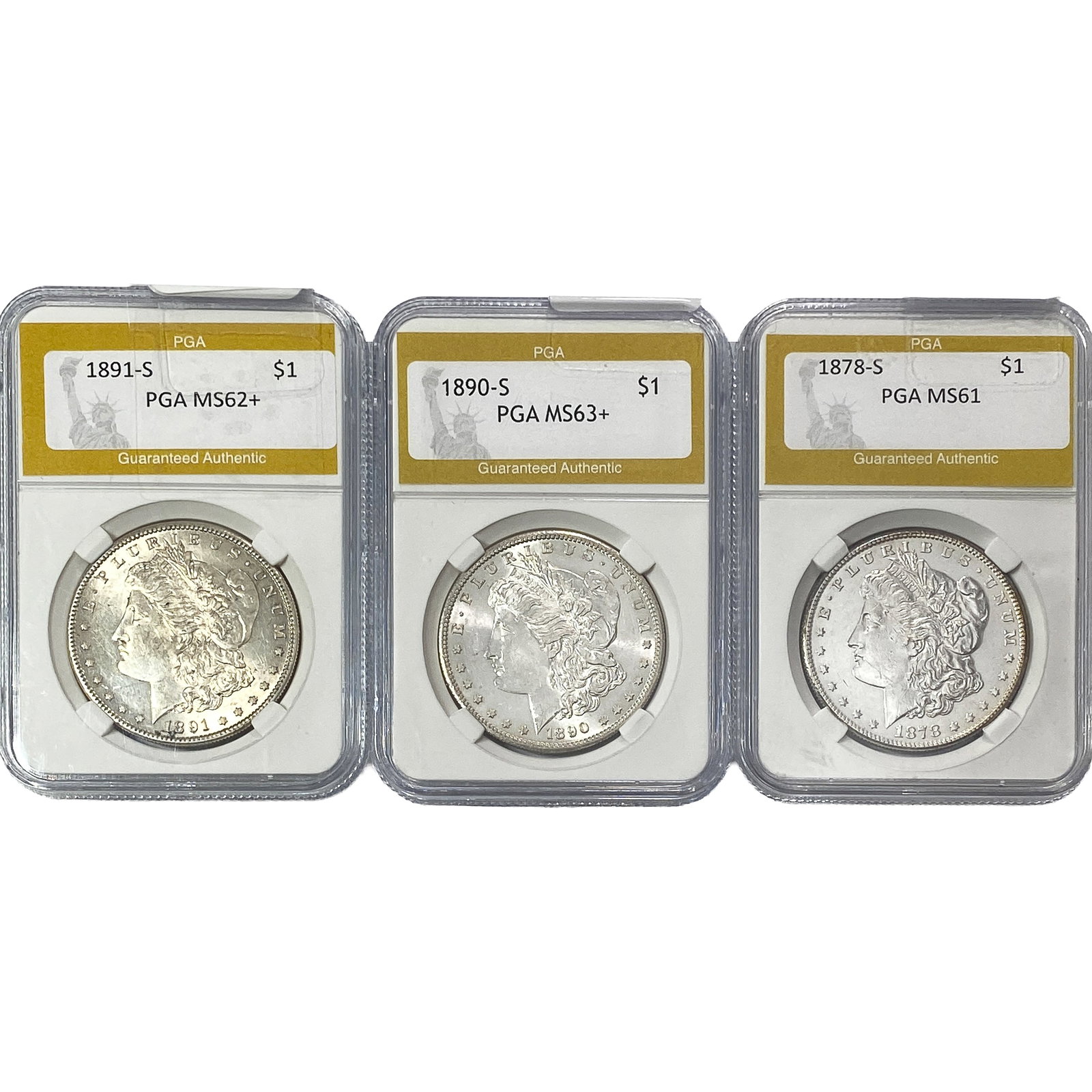 [3] 1878-1890 Morgan Silver Dollar PGA (1 of 2)