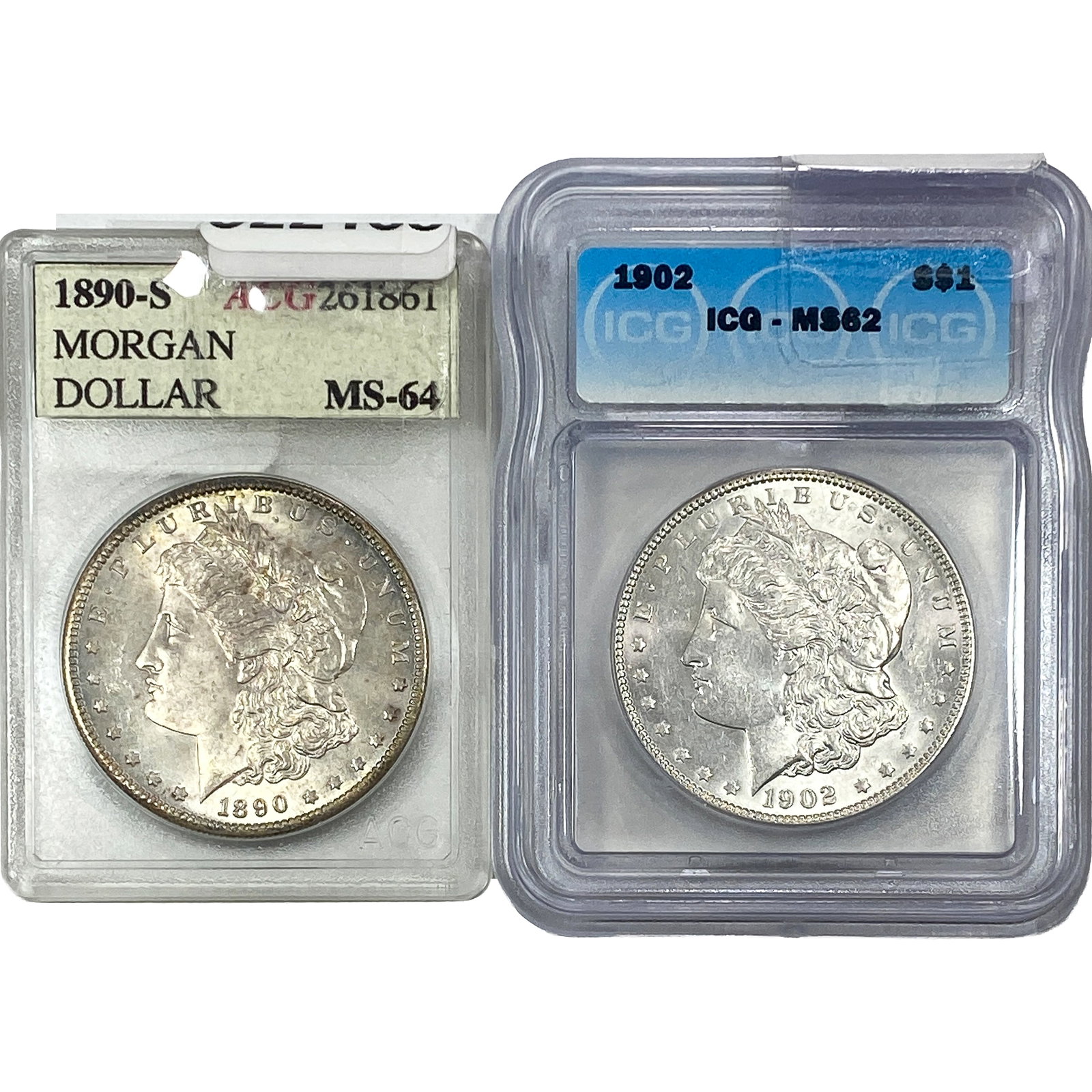 [2] 1890-1902 Morgan Silver Dollar MS62/MS64: [2] 1890-1902 Morgan Silver Dollar MS62/MS64