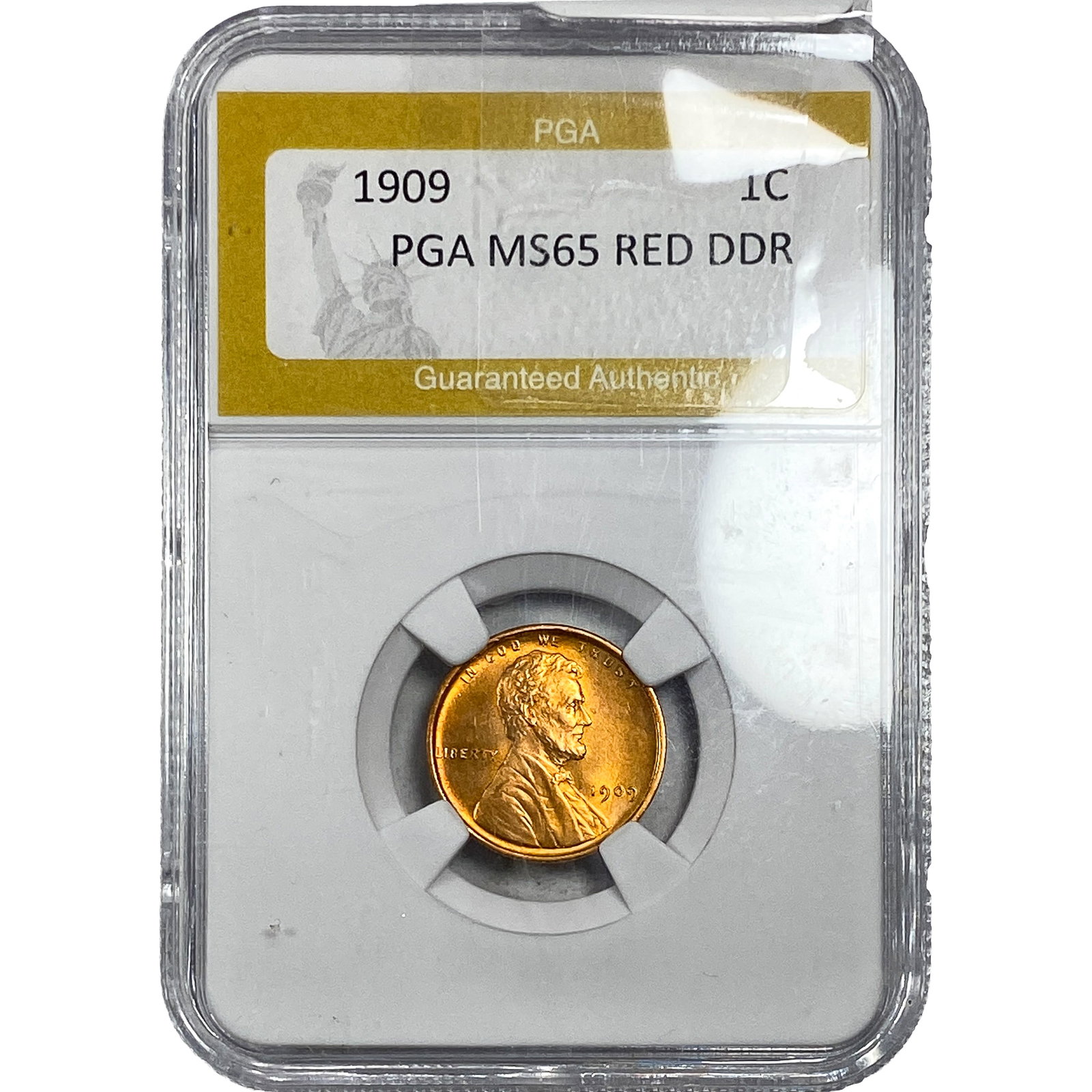 1909 Wheat Cent PGA MS65 Red DDO: 1909 Wheat Cent PGA MS65 Red DDO