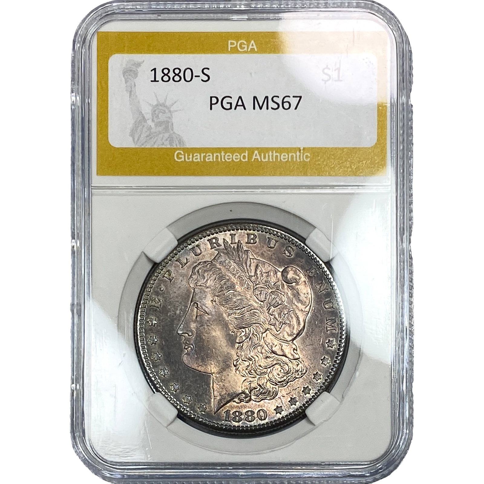 1880-S Morgan Silver Dollar PGA MS67: 1880-S Morgan Silver Dollar PGA MS67