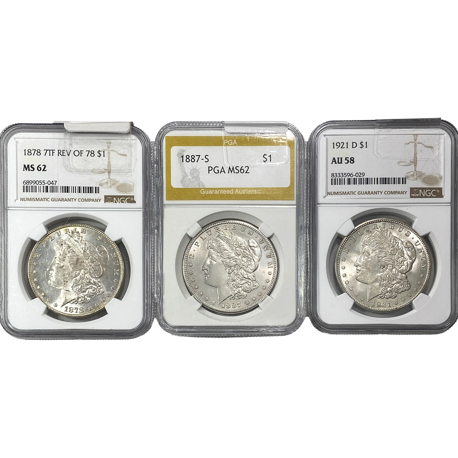 [3] 1878-1921 Morgan Silver Dollar AU58/MS62: [3] 1878-1921 Morgan Silver Dollar AU58/MS62