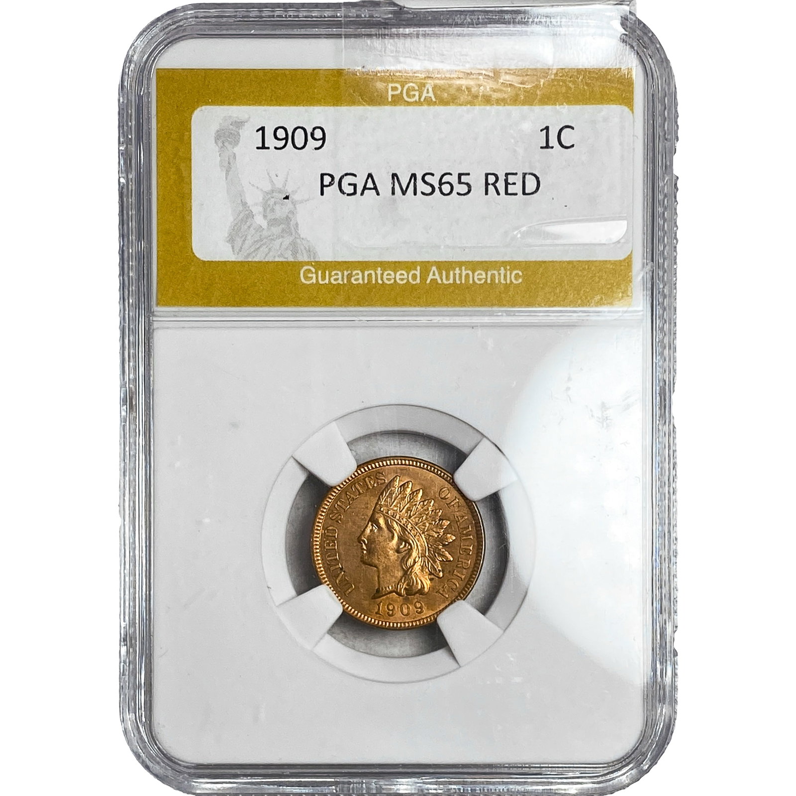 1909 Indian Head Cent PGA MS65 RD: 1909 Indian Head Cent PGA MS65 RD