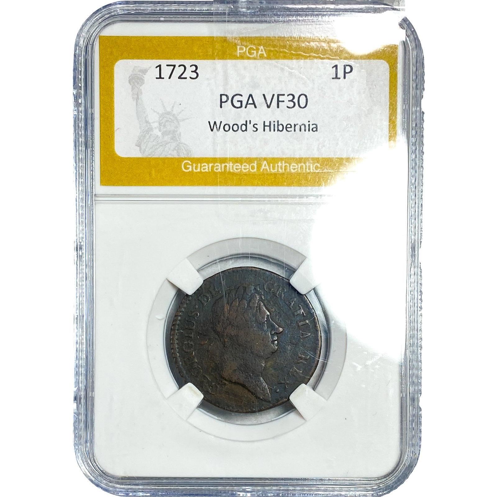 1723 Wood's Hibernia Penny PGA VF30: 1723 Wood's Hibernia Penny PGA VF30