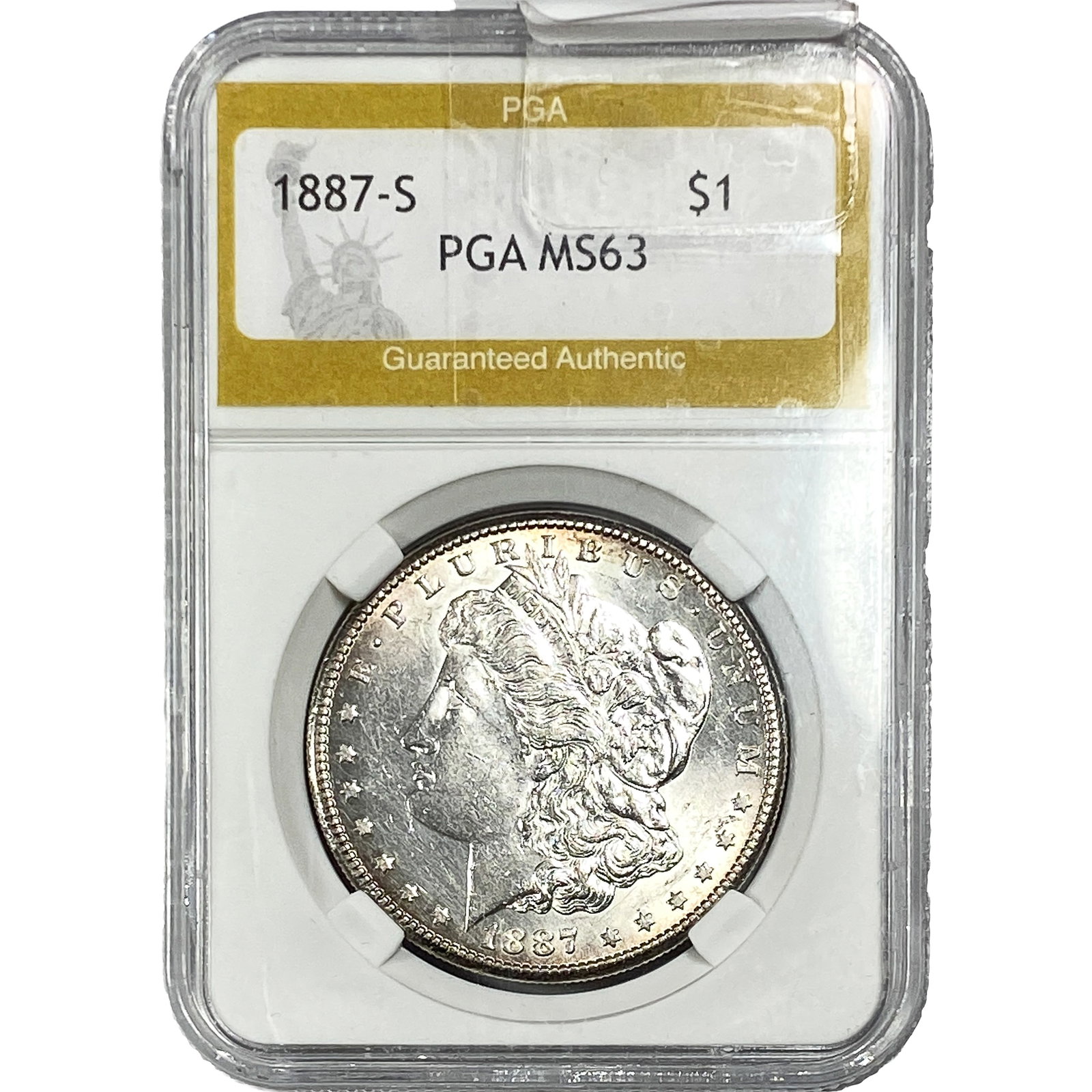 1887-S Morgan Silver Dollar PGA MS63: 1887-S Morgan Silver Dollar PGA MS63