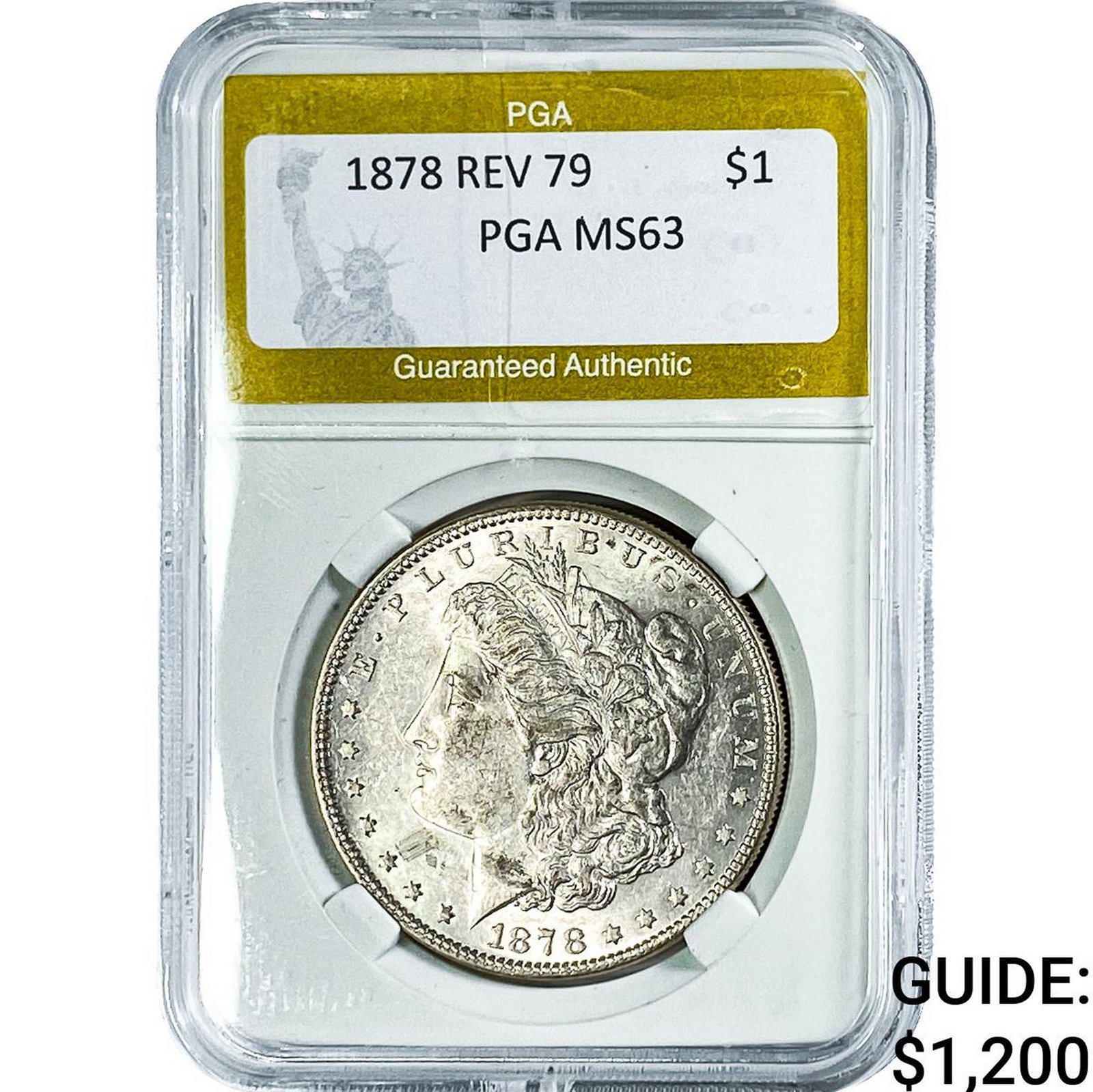 1878 Rev 79 Morgan Silver Dollar PGA MS63: 1878 Rev 79 Morgan Silver Dollar PGA MS63