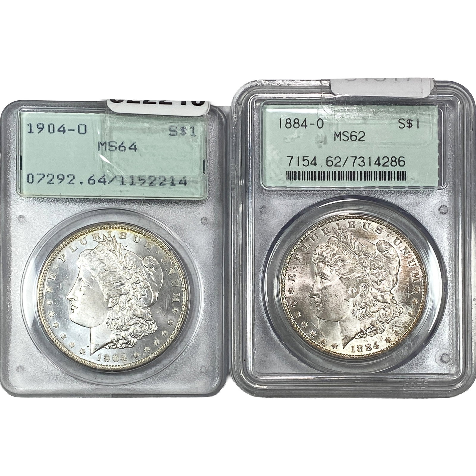 [2] 1884-1904 Morgan Silver Dollar PCGS MS62/MS64: [2] 1884-1904 Morgan Silver Dollar PCGS MS62/MS64