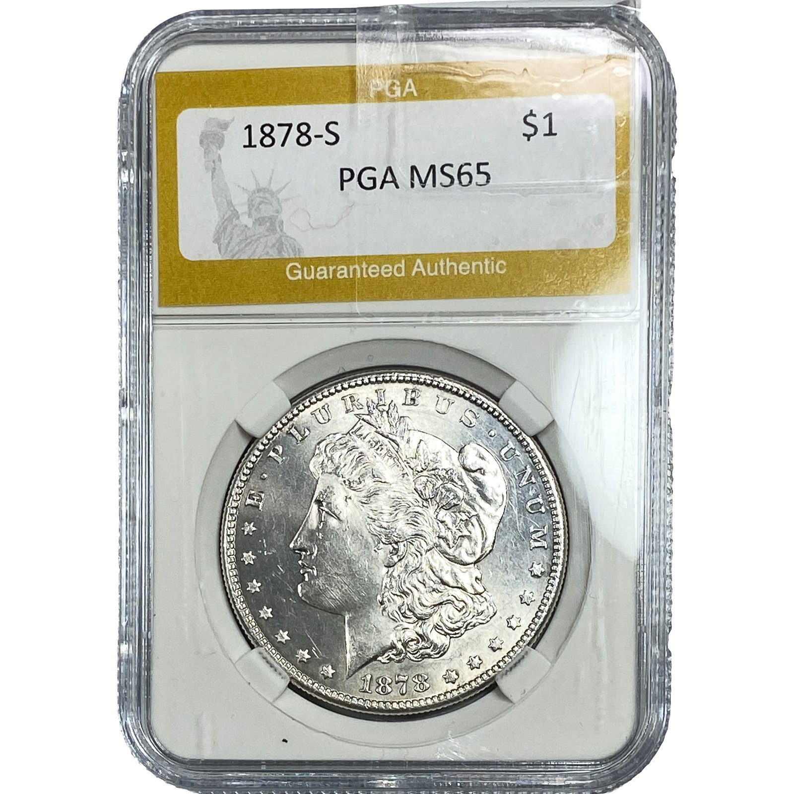1878-S Morgan Silver Dollar PGA MS65: 1878-S Morgan Silver Dollar PGA MS65