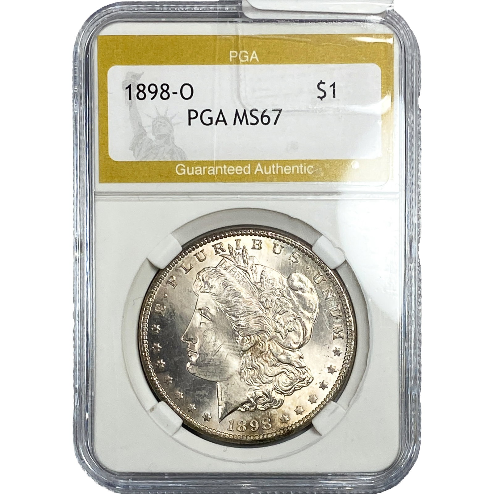 1898-O Morgan Silver Dollar PGA MS67: 1898-O Morgan Silver Dollar PGA MS67