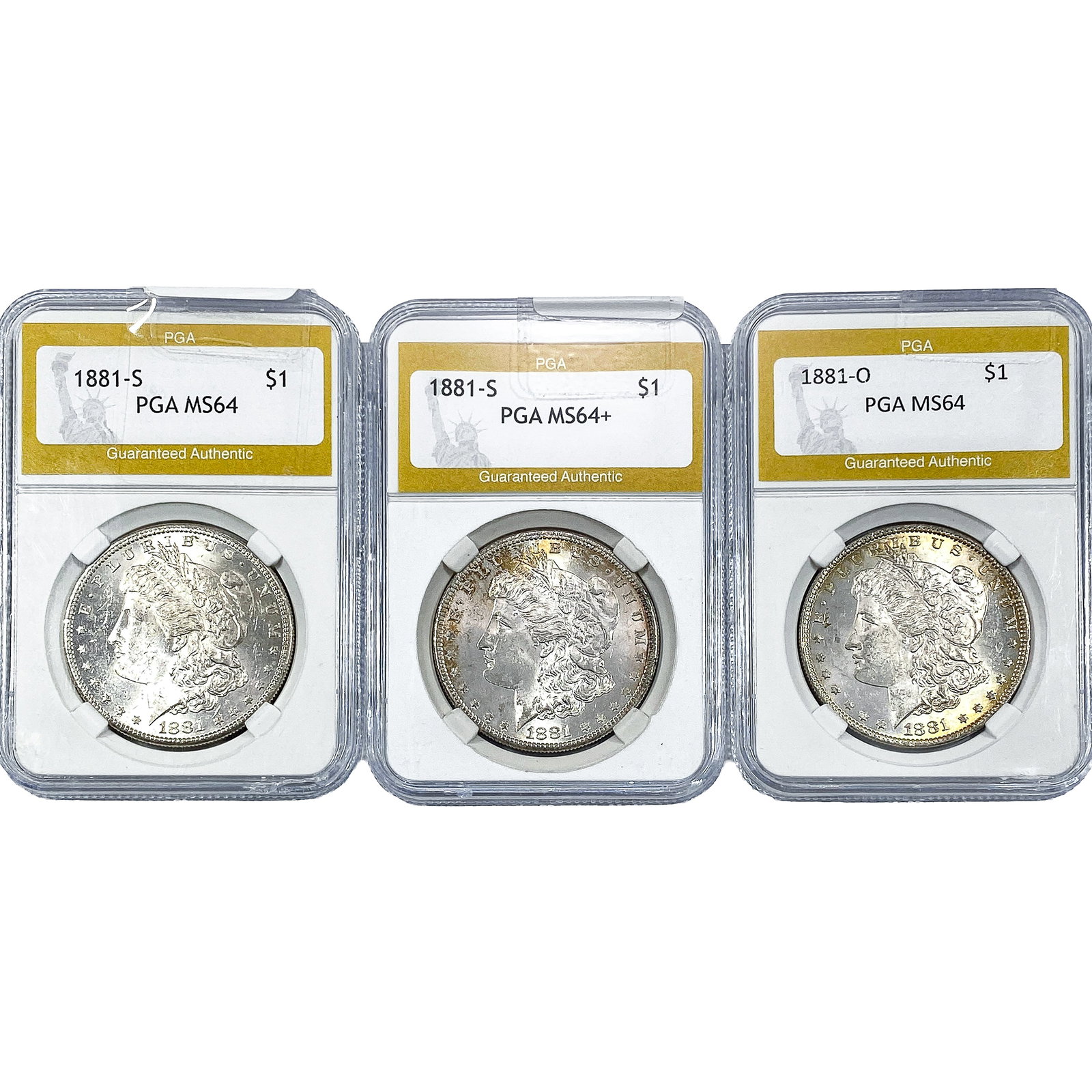 [3] 1881 Morgan Silver Dollar PGA MS64/MS64+ (1 of 2)