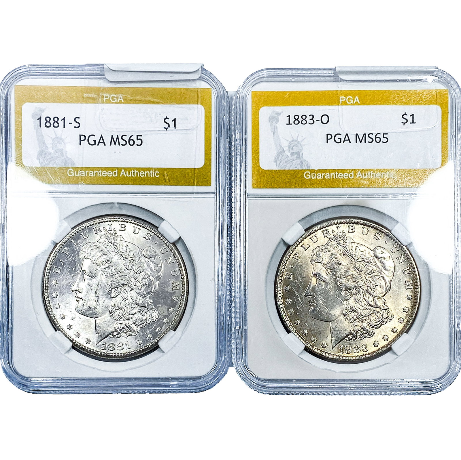 [2] 1881-1883 Morgan Silver Dollar PGA MS65: [2] 1881-1883 Morgan Silver Dollar PGA MS65
