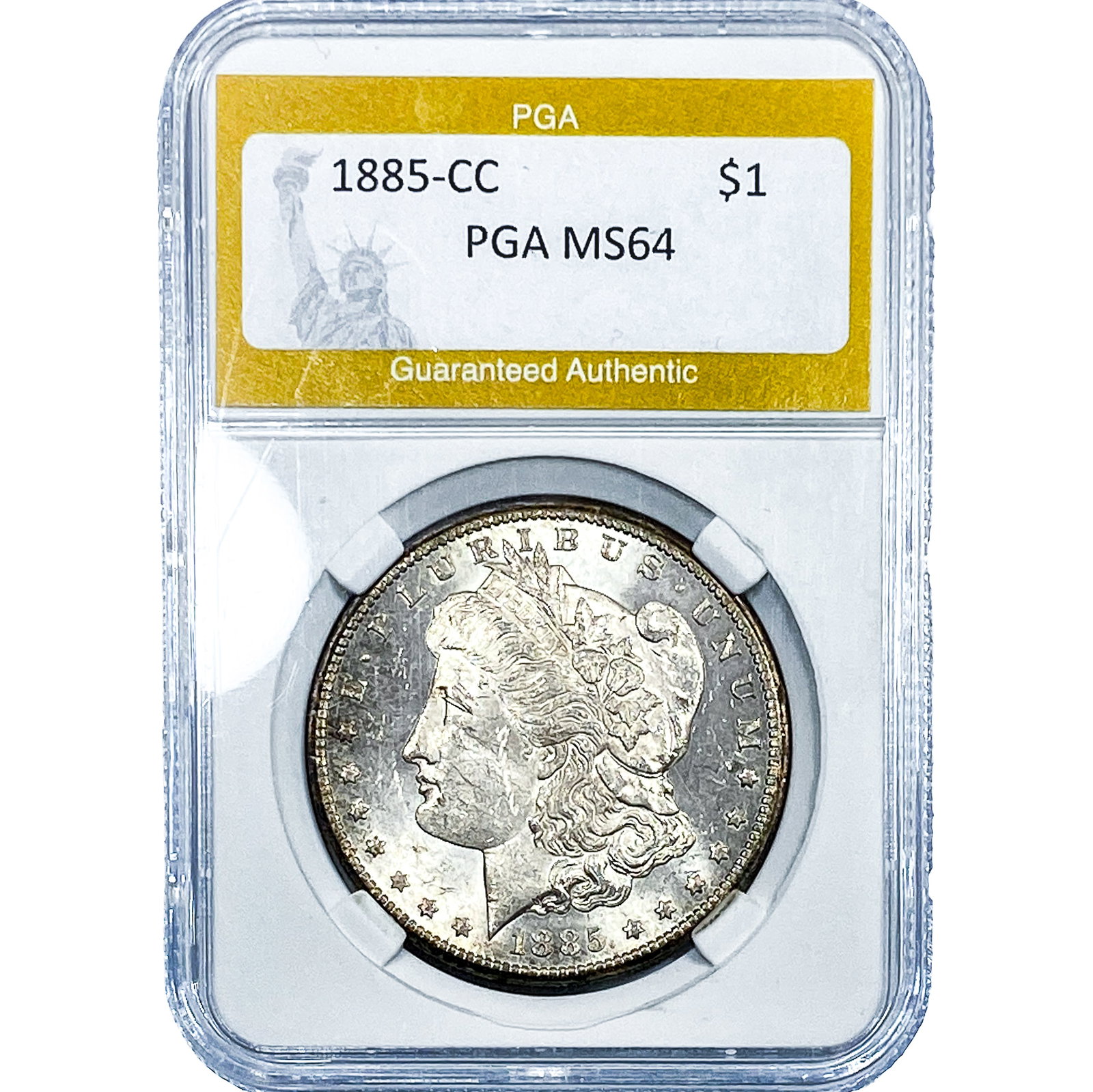 1885-CC Morgan Silver Dollar PGA MS64: 1885-CC Morgan Silver Dollar PGA MS64