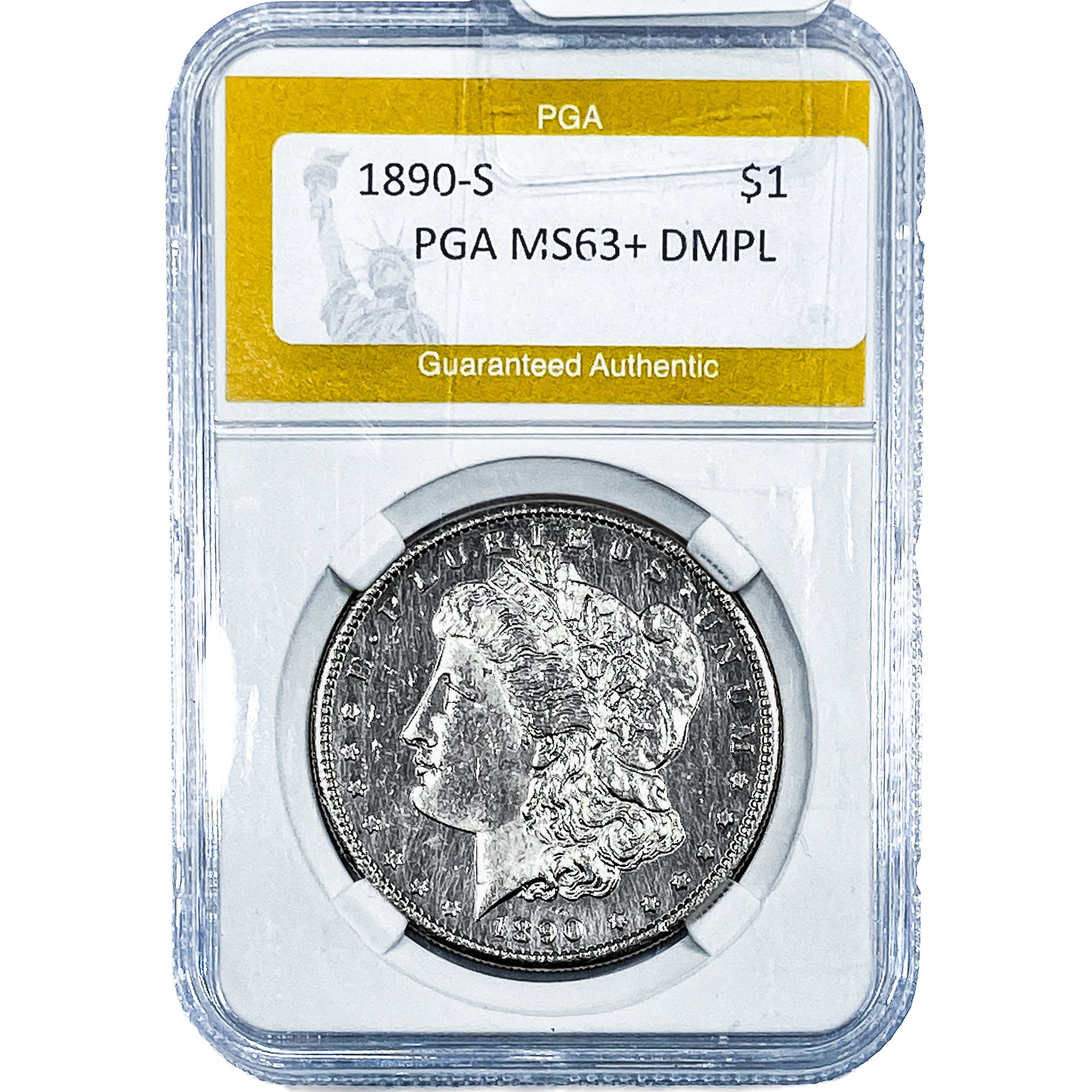 1890-S Morgan Silver Dollar PGA MS63+ DMPL: 1890-S Morgan Silver Dollar PGA MS63+ DMPL