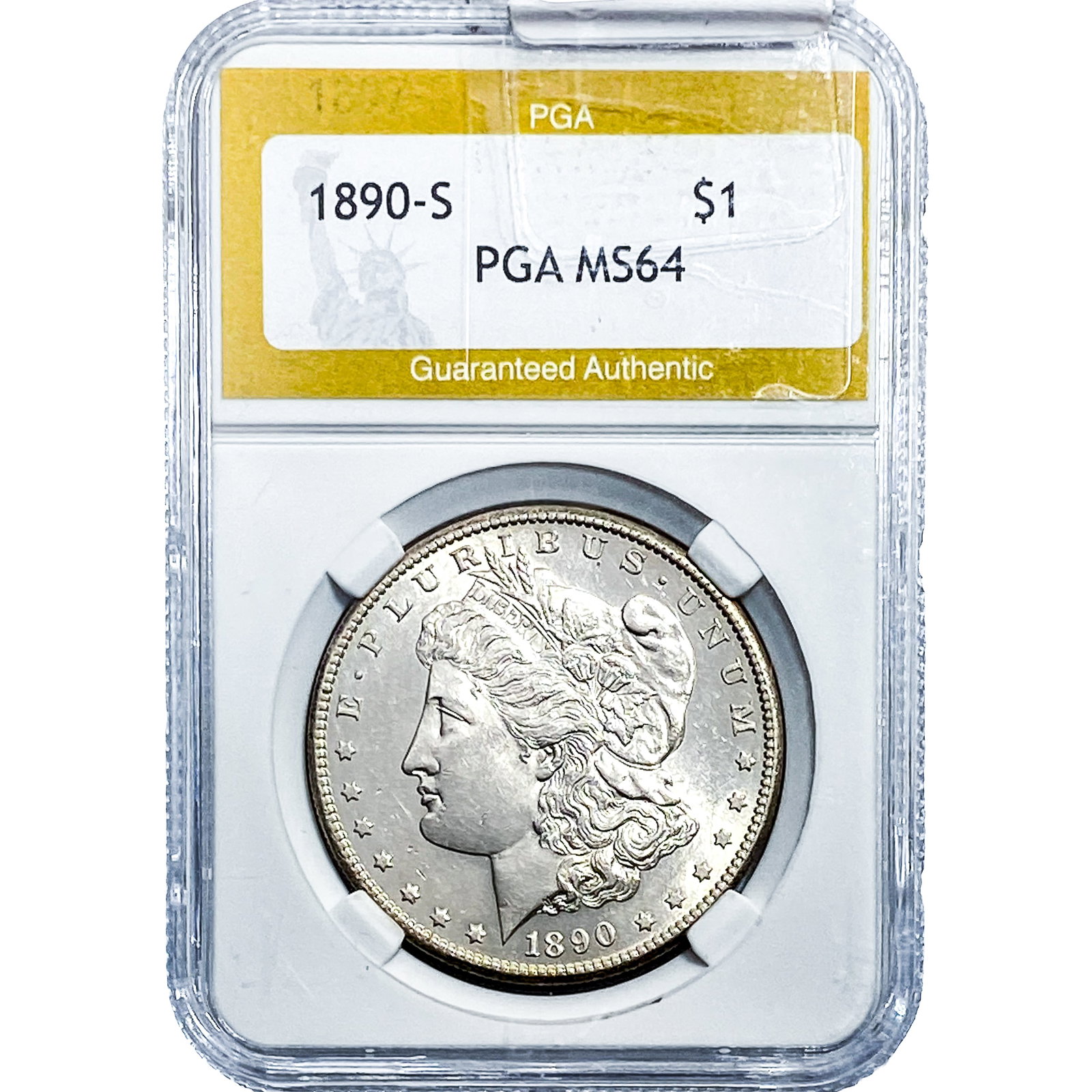 1890-S Morgan Silver Dollar PGA MS64: 1890-S Morgan Silver Dollar PGA MS64