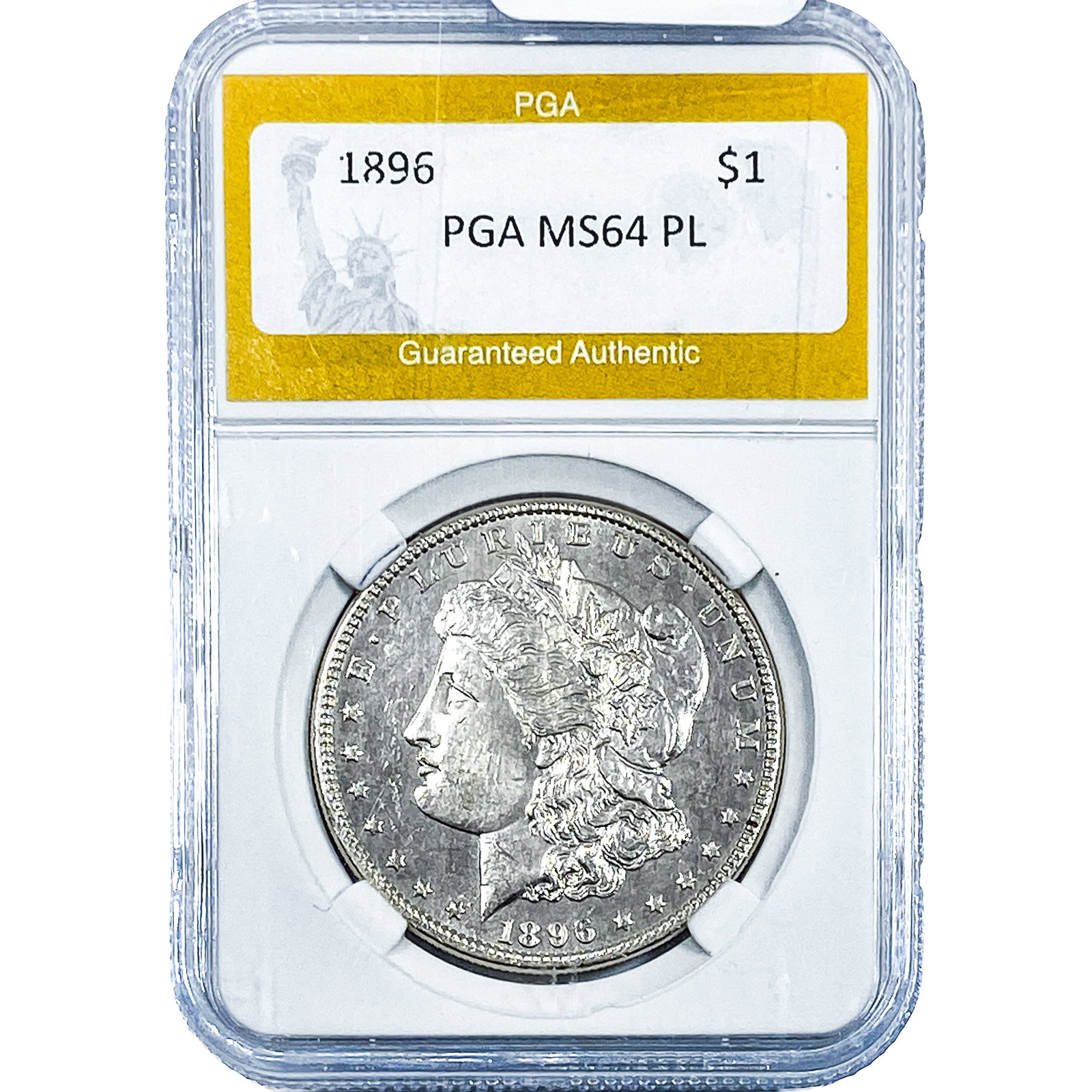1896 Morgan Silver Dollar PGA MS64 PL: 1896 Morgan Silver Dollar PGA MS64 PL