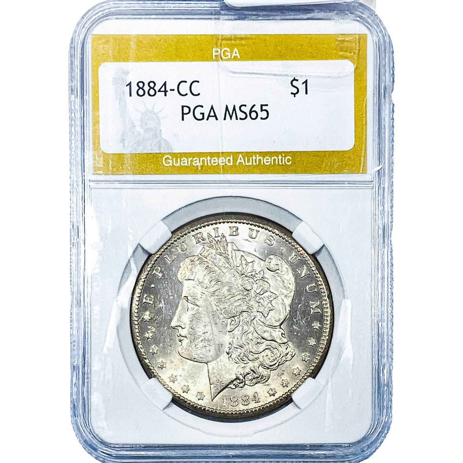 1884-CC Morgan Silver Dollar PGA MS65: 1884-CC Morgan Silver Dollar PGA MS65