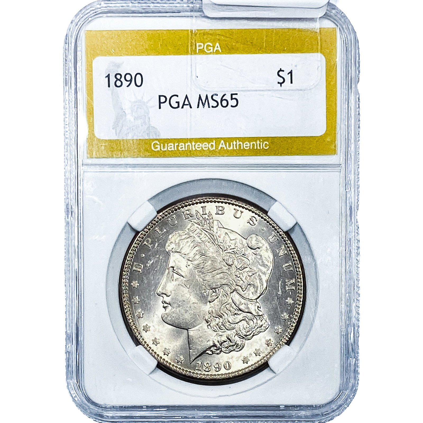 1890 Morgan Silver Dollar PGA MS65: 1890 Morgan Silver Dollar PGA MS65