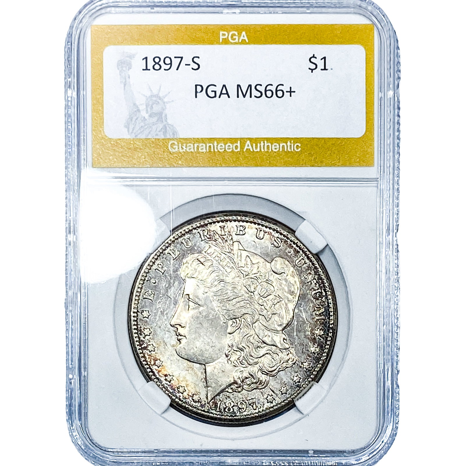 1897-S Morgan Silver Dollar PGA MS66+: 1897-S Morgan Silver Dollar PGA MS66+
