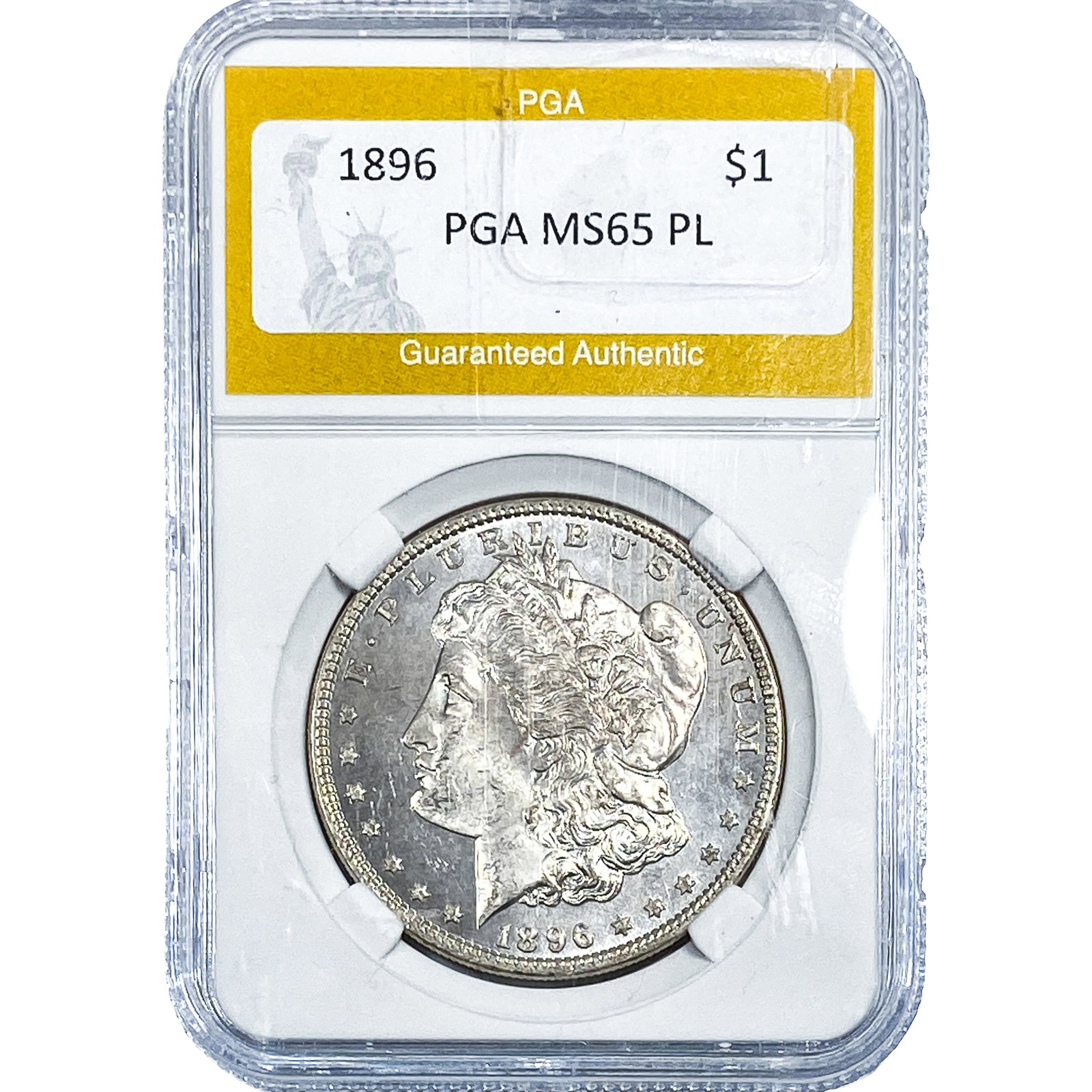 1896 Morgan Silver Dollar PGA MS65 PL: 1896 Morgan Silver Dollar PGA MS65 PL